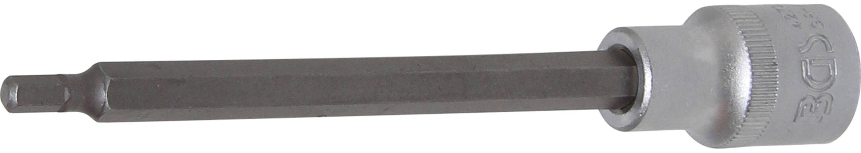 BGS technic Sechskant-Bit Bit-Einsatz, Länge 140 mm, Antrieb Innenvierkant 12,5 mm (1/2), Innensechskant 5 mm
