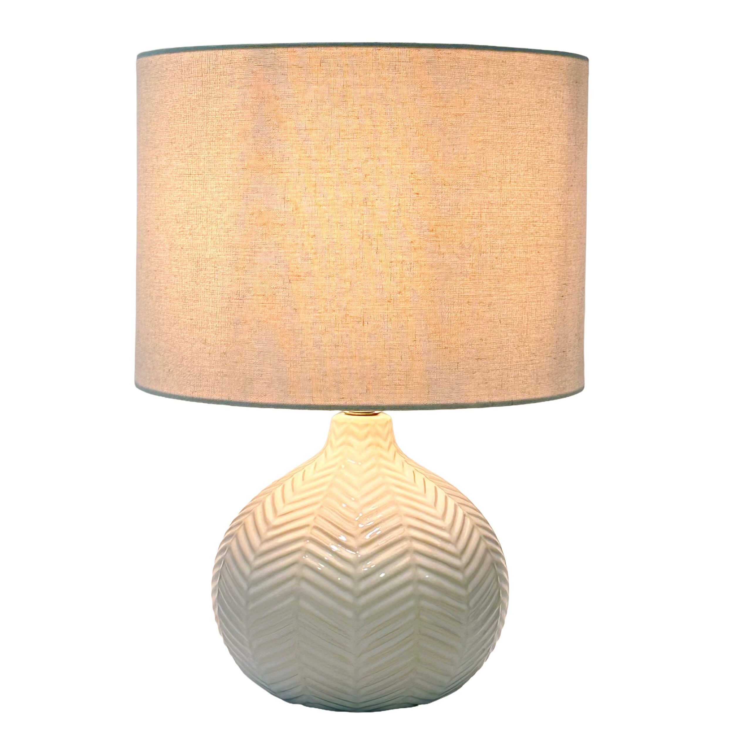 relaxdays Nachttischlampe Tischlampe Chevron-Muster