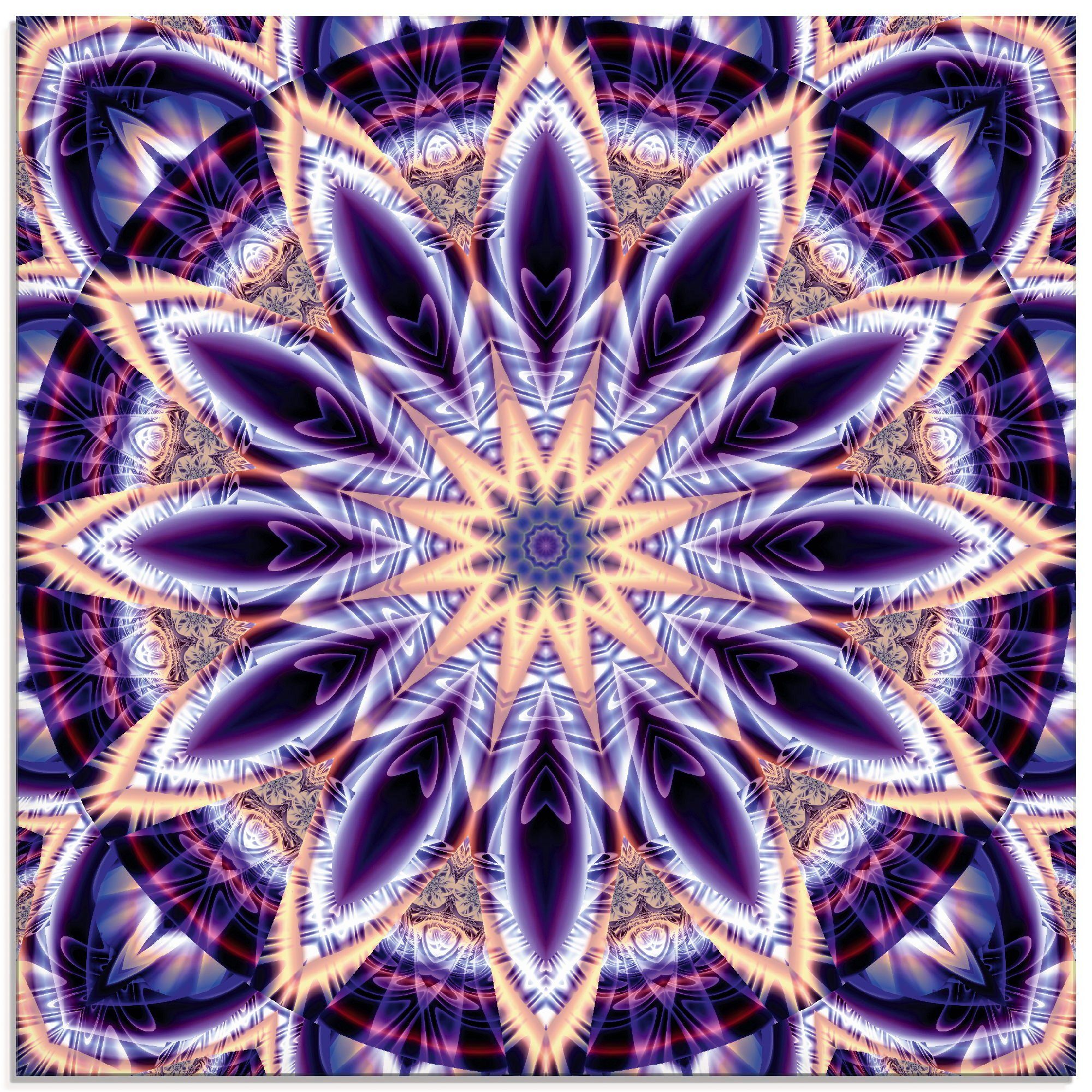 Artland Glasbild Mandala Stern lila, Muster (1 St), in verschiedenen Größen