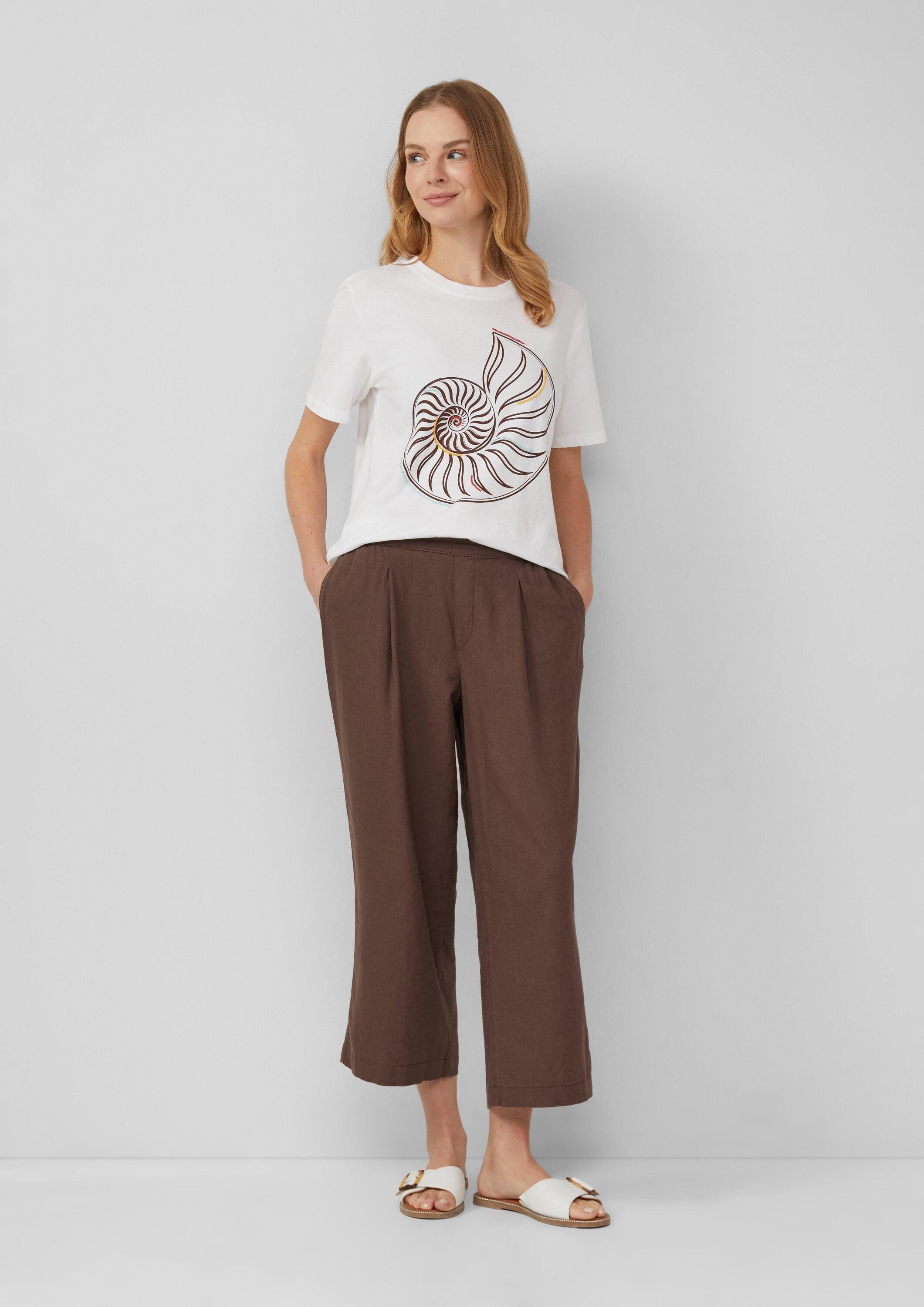 s.Oliver 7/8-Hose Hose High-Rise Culotte aus Leinenmix im Relaxed Fit günstig online kaufen
