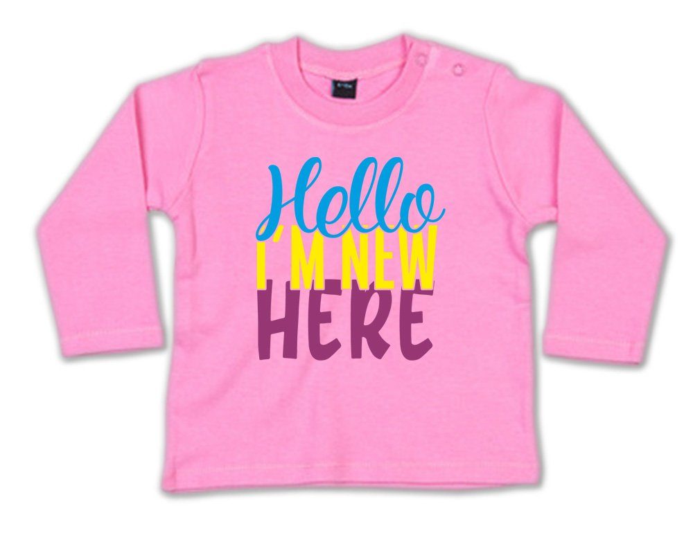 G-graphics Longsleeve Hello, I´m new here Baby Sweater, Baby Longsleeve T, mit Spruch / Sprüche, mit Print / Aufdruck, Geschenk zu jedem Anlass