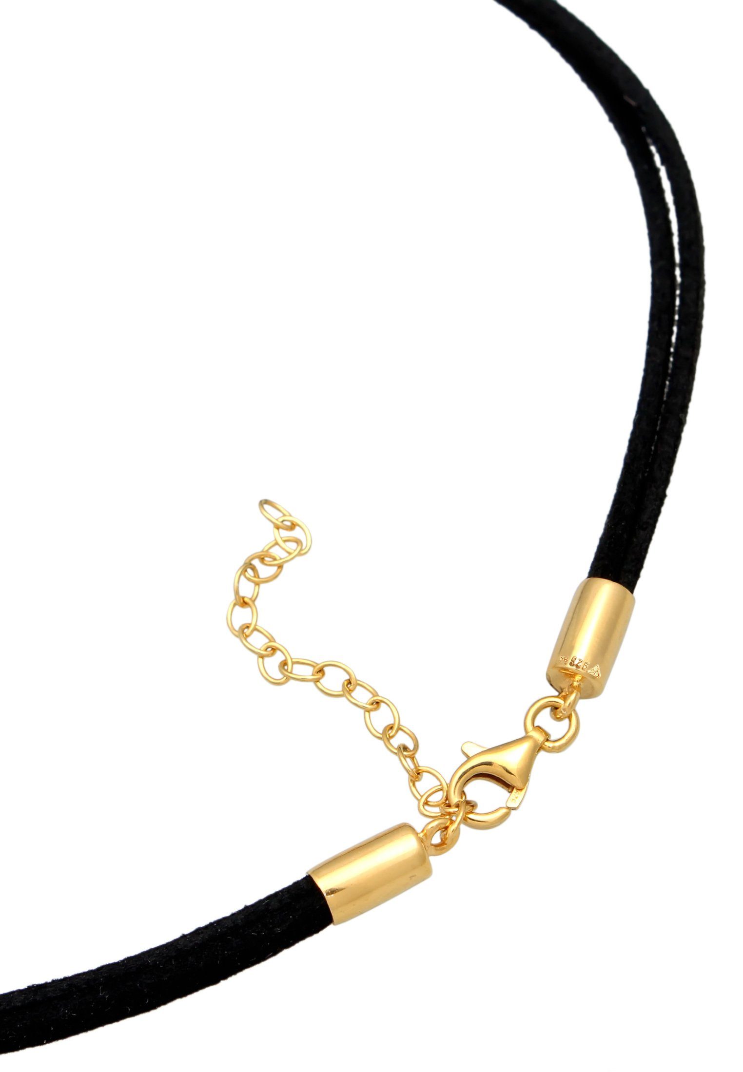 Elli Choker Choker Herz Halsband Schwarz 925 Silber
