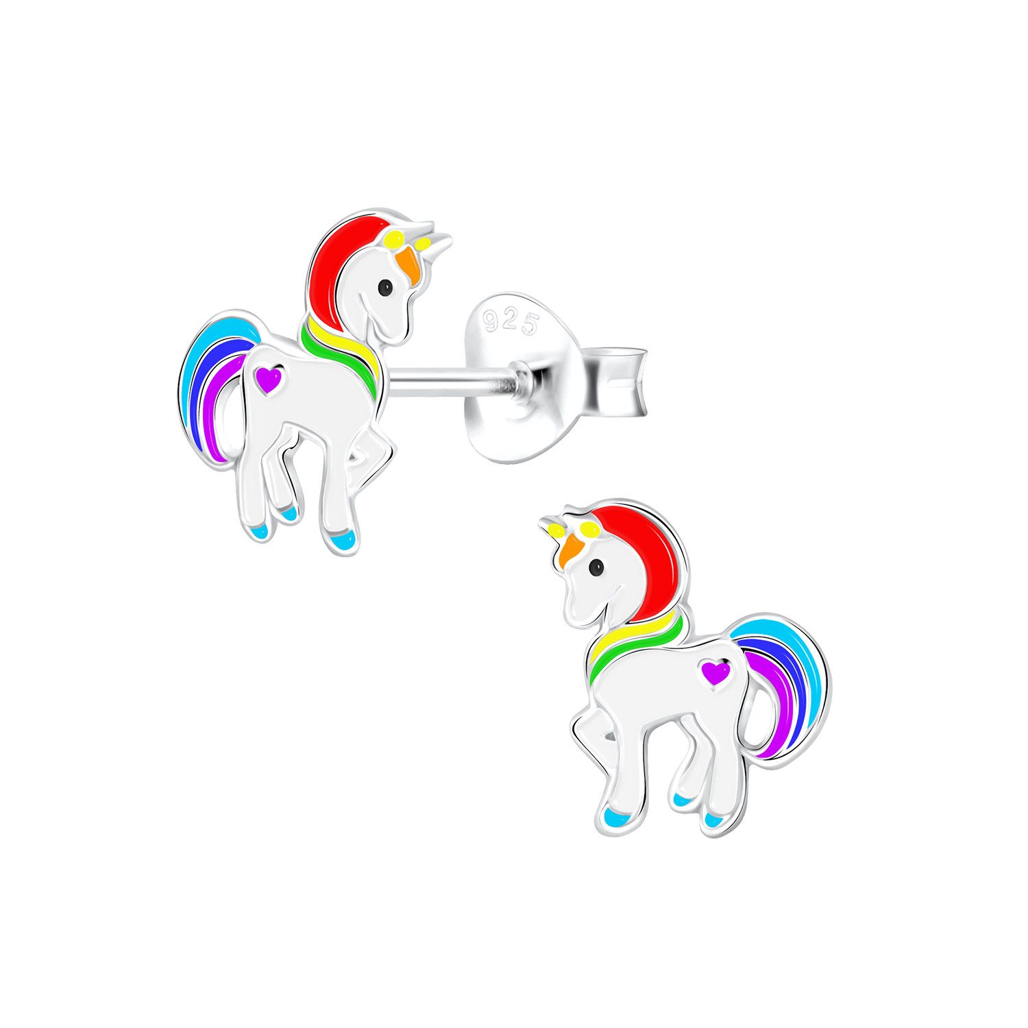 ALEXANDER YORK Paar Ohrstecker EINHORN regenbogenfarben, günstig online kaufen