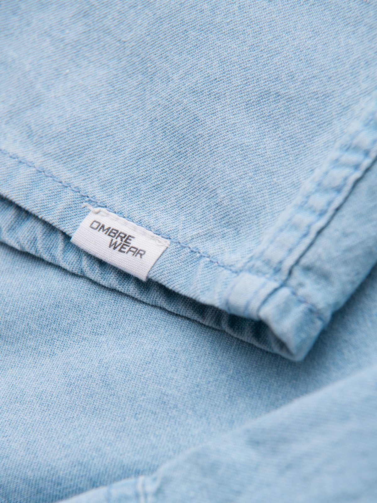 OMBRE Langarmhemd Jeanshemd mit Druckknöpfen und Brusttaschen
