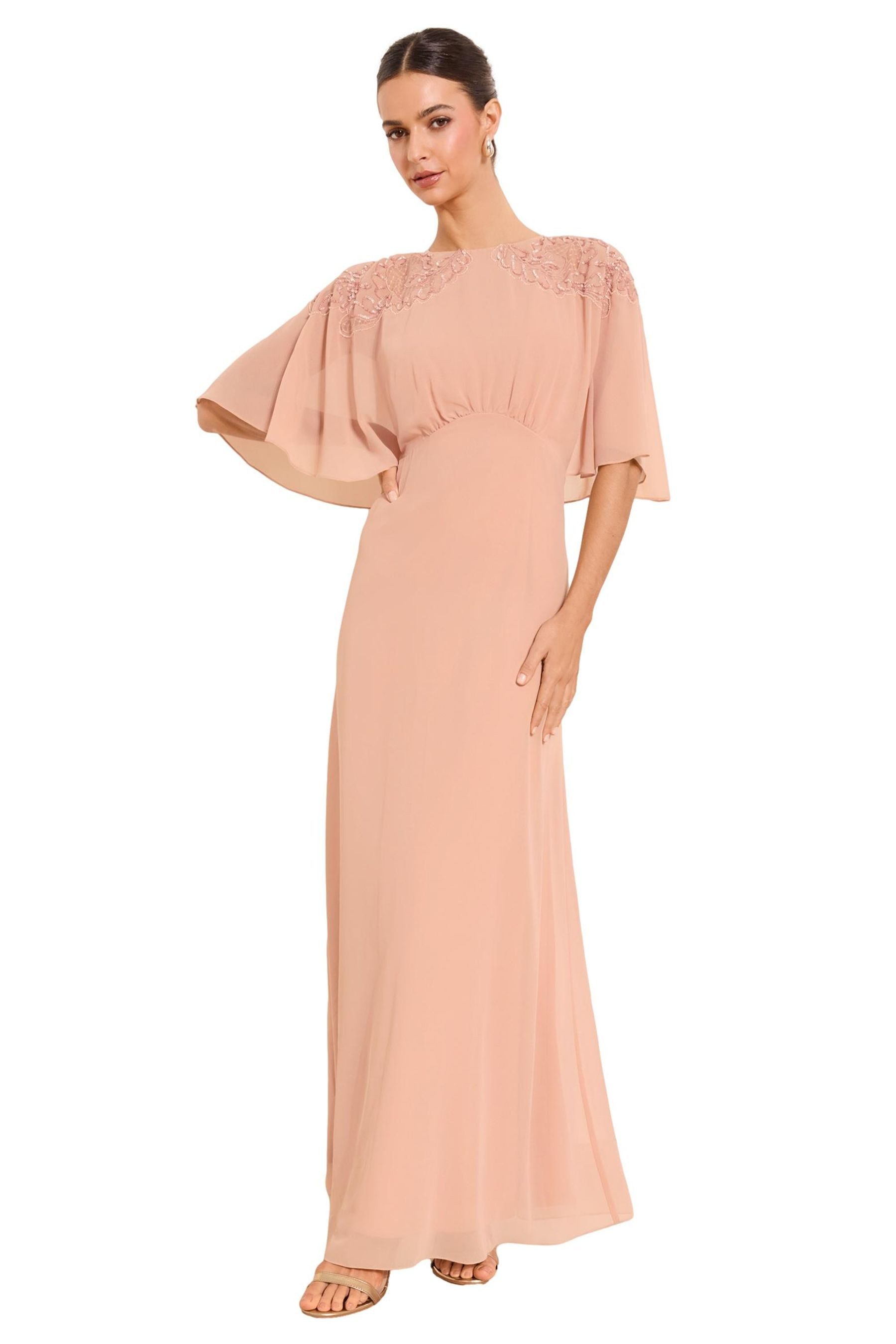 LIPSY Maxikleid Lipsy Maxikleid mit Cape und Schulterverzierung (1-tlg)