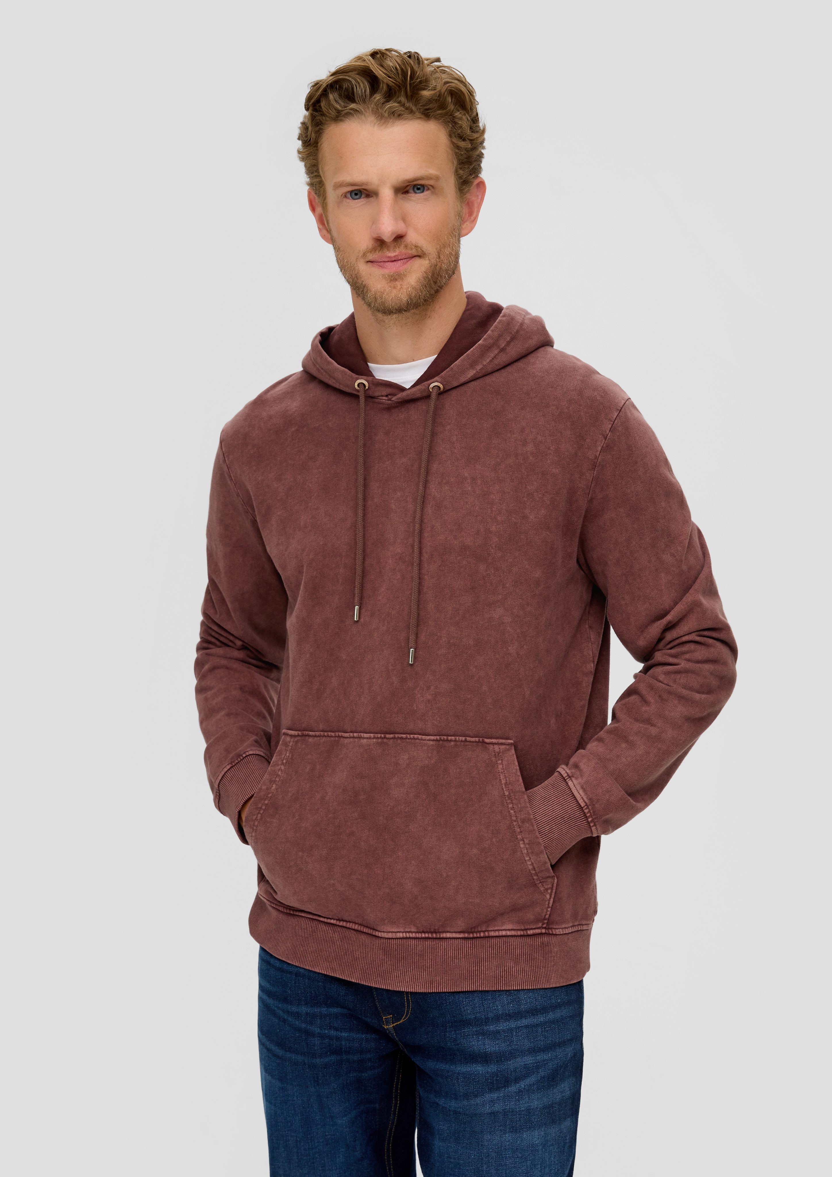 s.Oliver Sweatshirt Kapuzensweatshirt aus Baumwolle lila