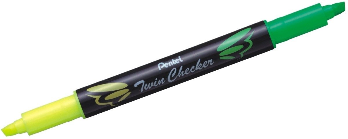 PENTEL Marker Textmarker Twin Checker 1-3,5mm gelb/hellgrün