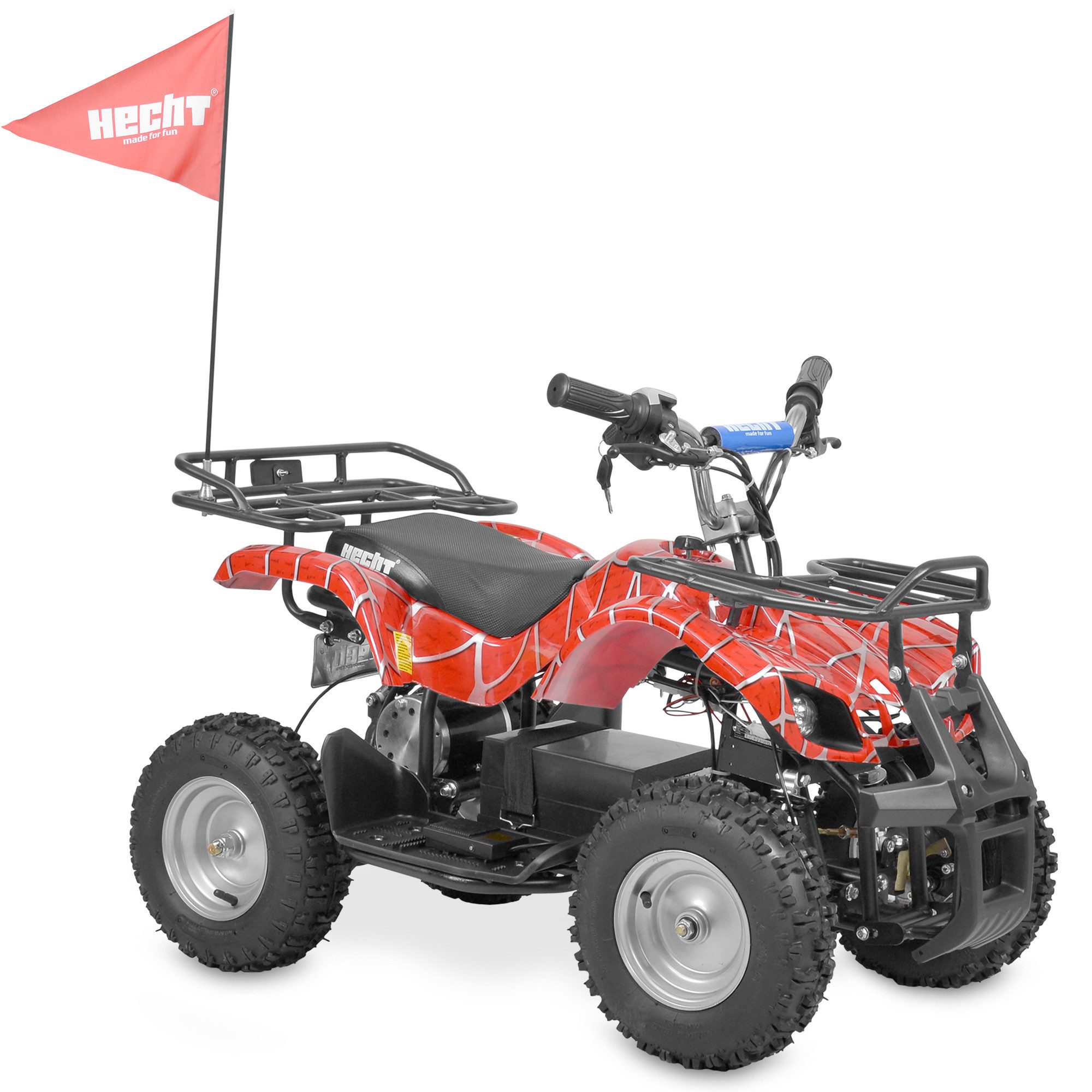 Hecht Elektro-Kinderquad 800W bis 25 km/h 18km Reichweite, Belastbarkeit 60 kg, 36V / 12Ah Akku, Gepäckträger, Sicherheitsgaspedal