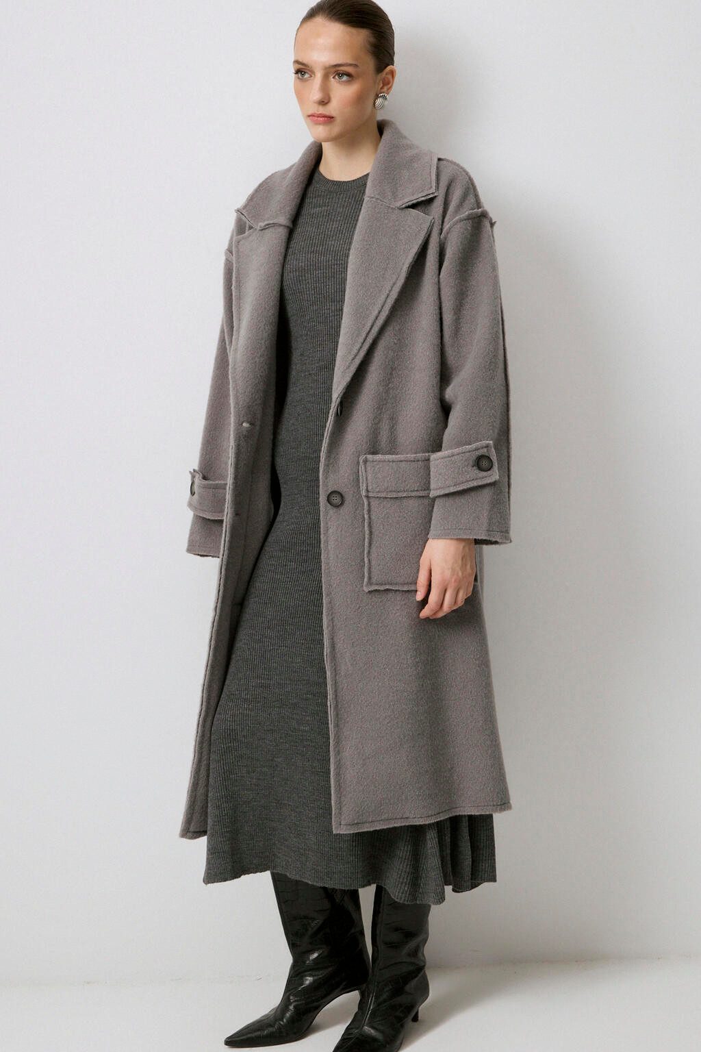 touche prive Funktionsmantel PLÜSCHMANTEL MIT ÄRMEL-EPAOLET