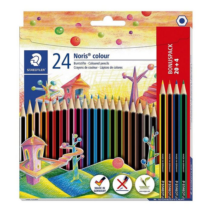 STAEDTLER Buntstift Dreikant-Buntstifte Noris® colour 20 & 4 Farben