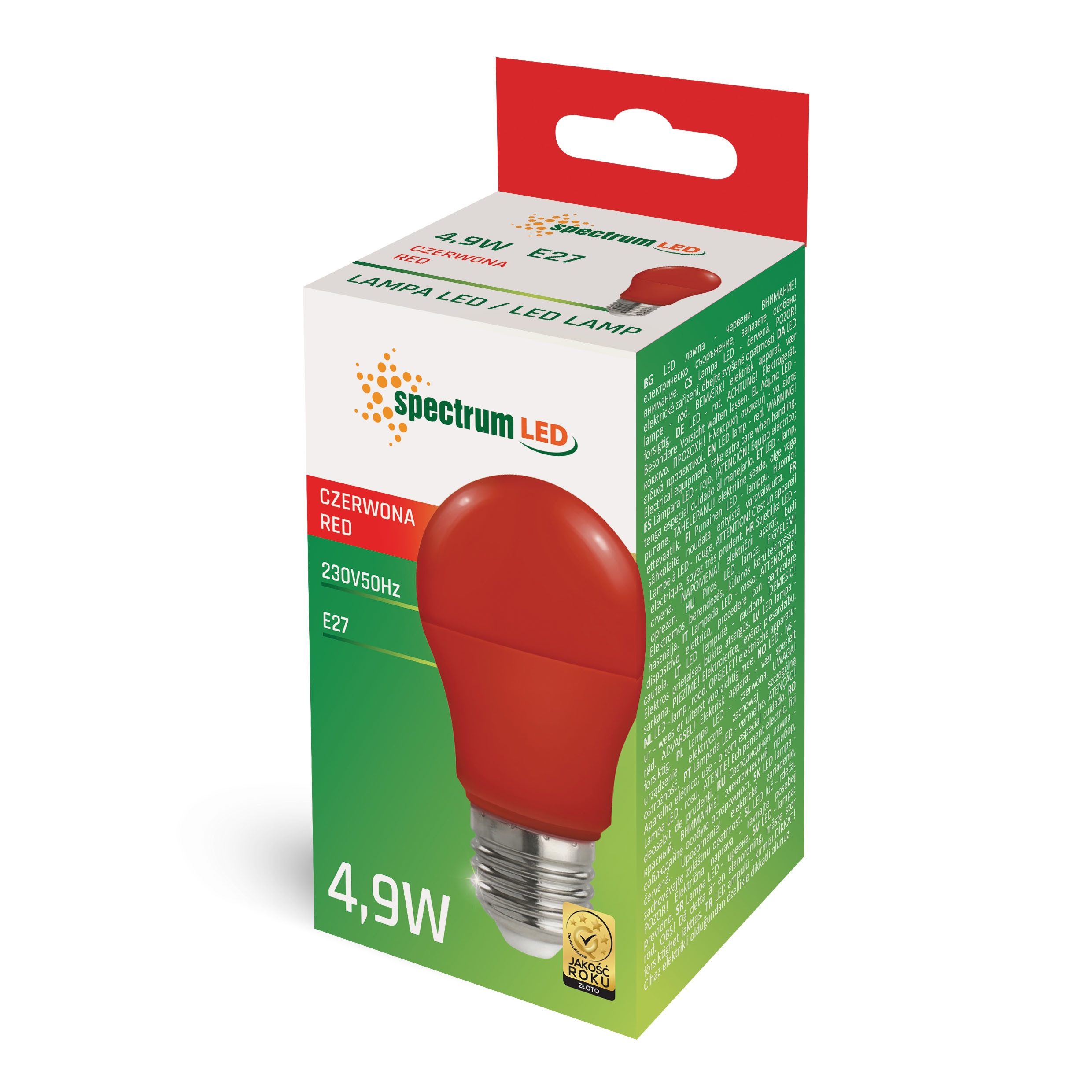 Spectrum LED-Leuchtmittel LED E27 A50 Farbig 4,9W Birne 270° Lichterkette Leuchtmittel Deko ROT, E27, Rot