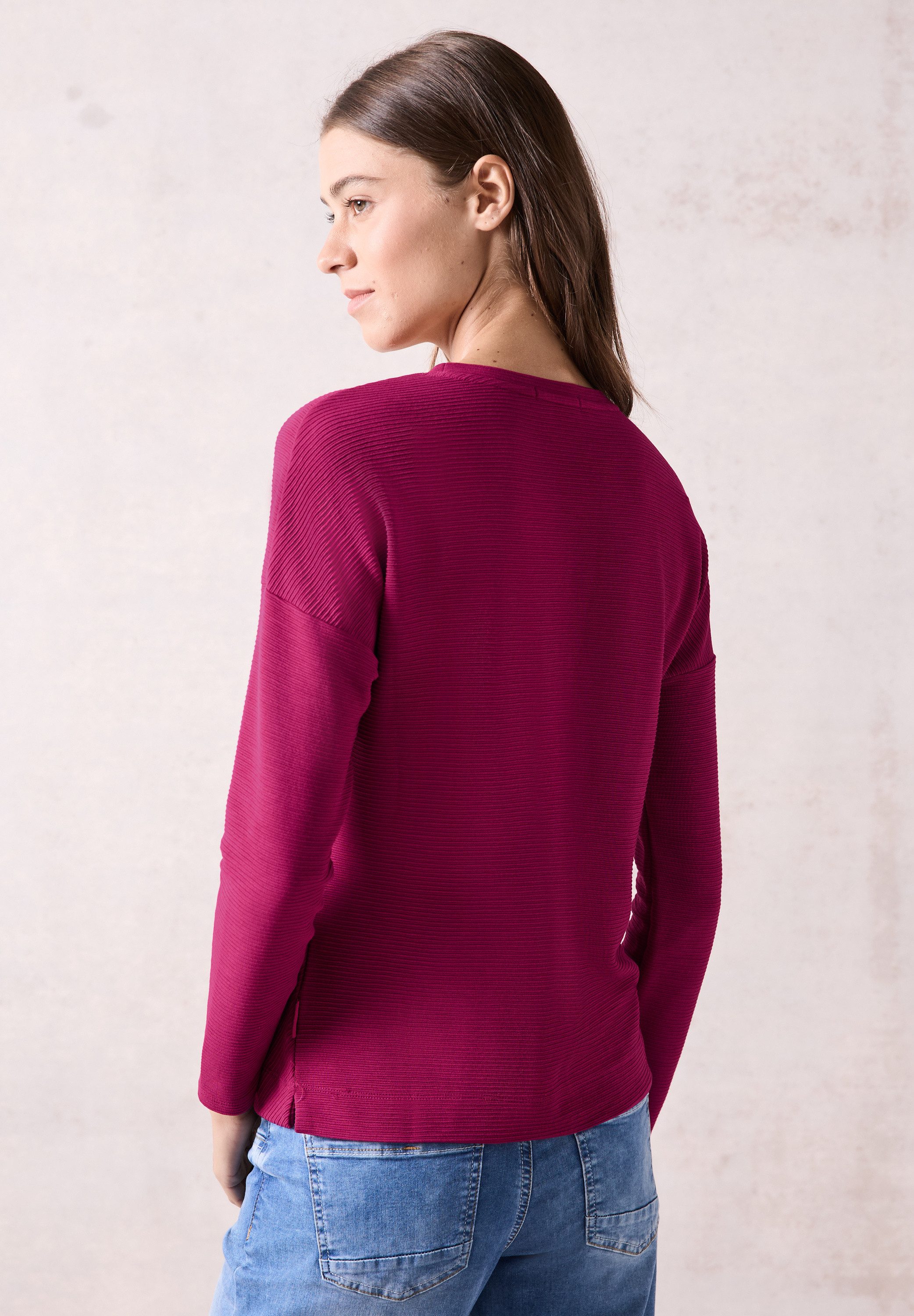 CECIL Langarmshirt in Ottoman-Struktur günstig online kaufen