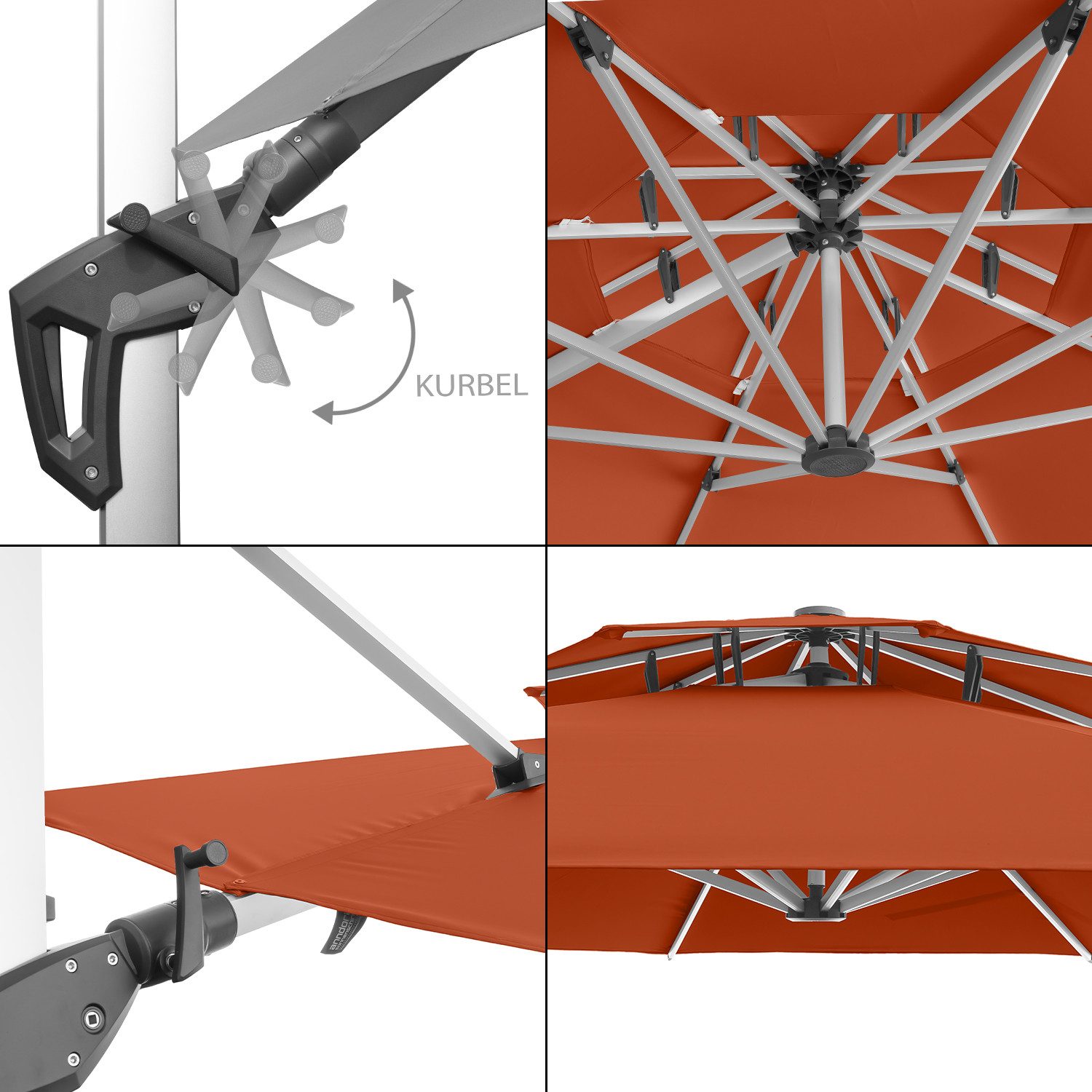 anndora-sonnenschirm Ampelschirm 4 Meter rund mit günstig online kaufen