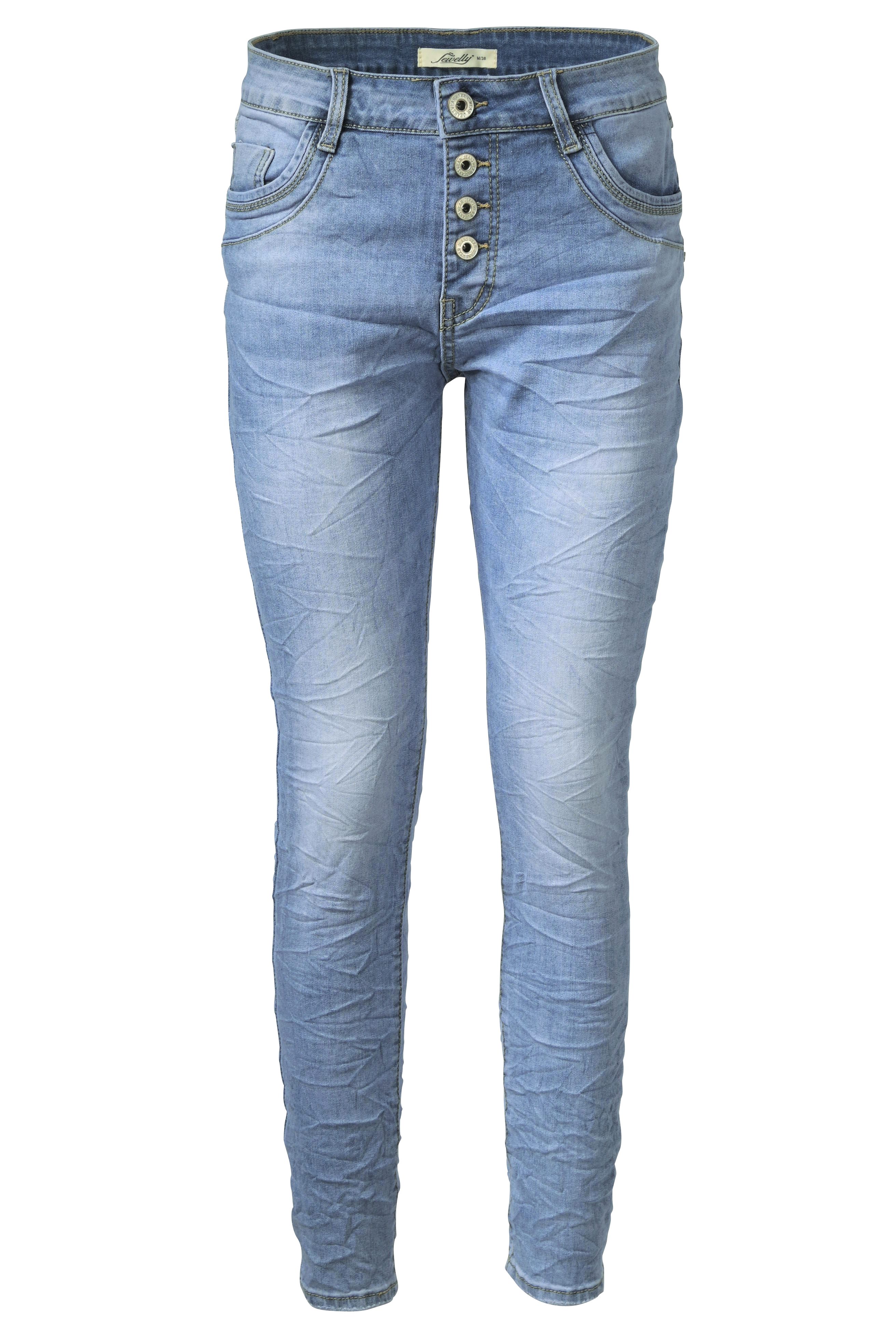 Jewelly Jeans Stretch im Five-Pocket Regular-fit-Jeans Crash-Look