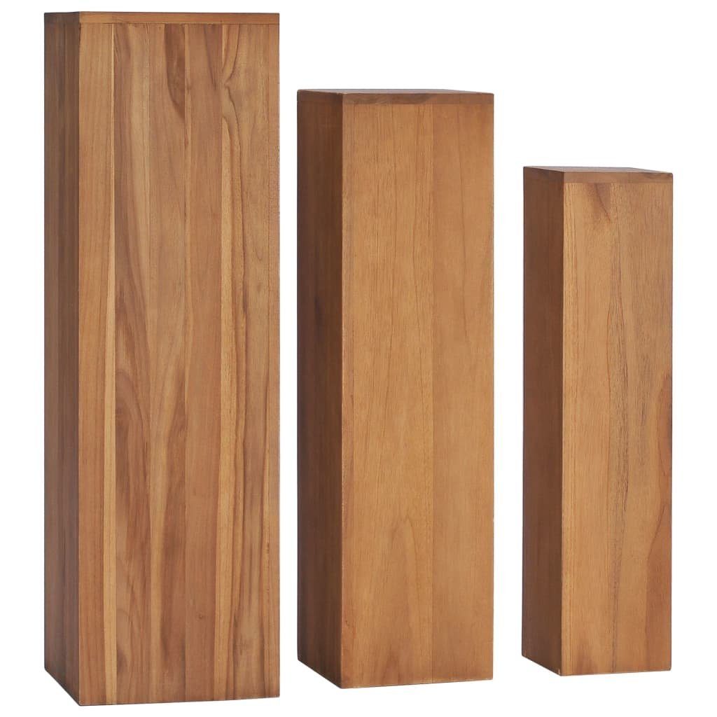 vidaXL Blumenständer 3-tlg. Pflanzenständer-Set Massivholz