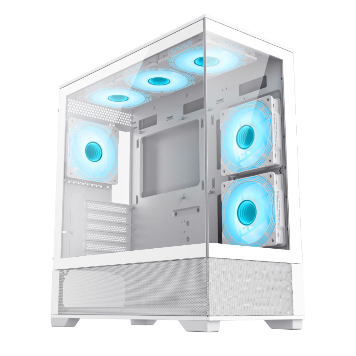 GAMEMAX PC-Gehäuse Gamemax VISTA AW - Mid Tower - ohne Netzteil - USB/Audio - E-ATX, (1x USB 3.0, 1x USB2.1, 1x Type-C Gen1 USB/Combo Audio), 2 Seiten gehärtetes Glas