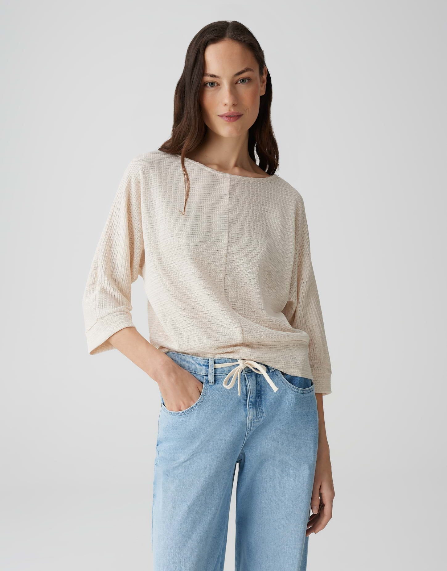 3/4-Arm-Shirt SOLLIKA STRUCTURE Loose mit Fledermausärmeln
