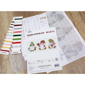 Luca-S Kreativset Luca-S Kreuzstich Set "Spielset Weihnachtswichtel 3 Stk", Zählmuster, (embroidery kit by Marussia)