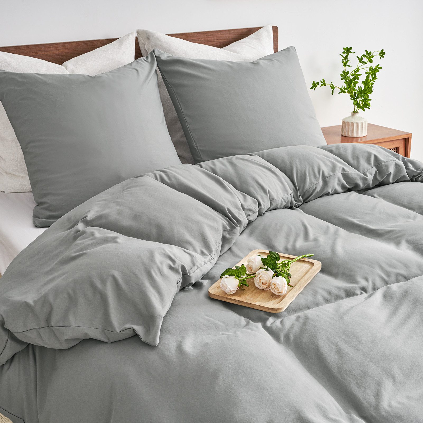 Topfinel Bettwäsche 135x200cm, Seersucker Bettwäsche-Sets, bügelfrei, allergiker, kühlende, 100% Mikrofaser, 3 teilig, Pflegeleicht, kuschelig, weich, Winter So – Bild 5 von 5
