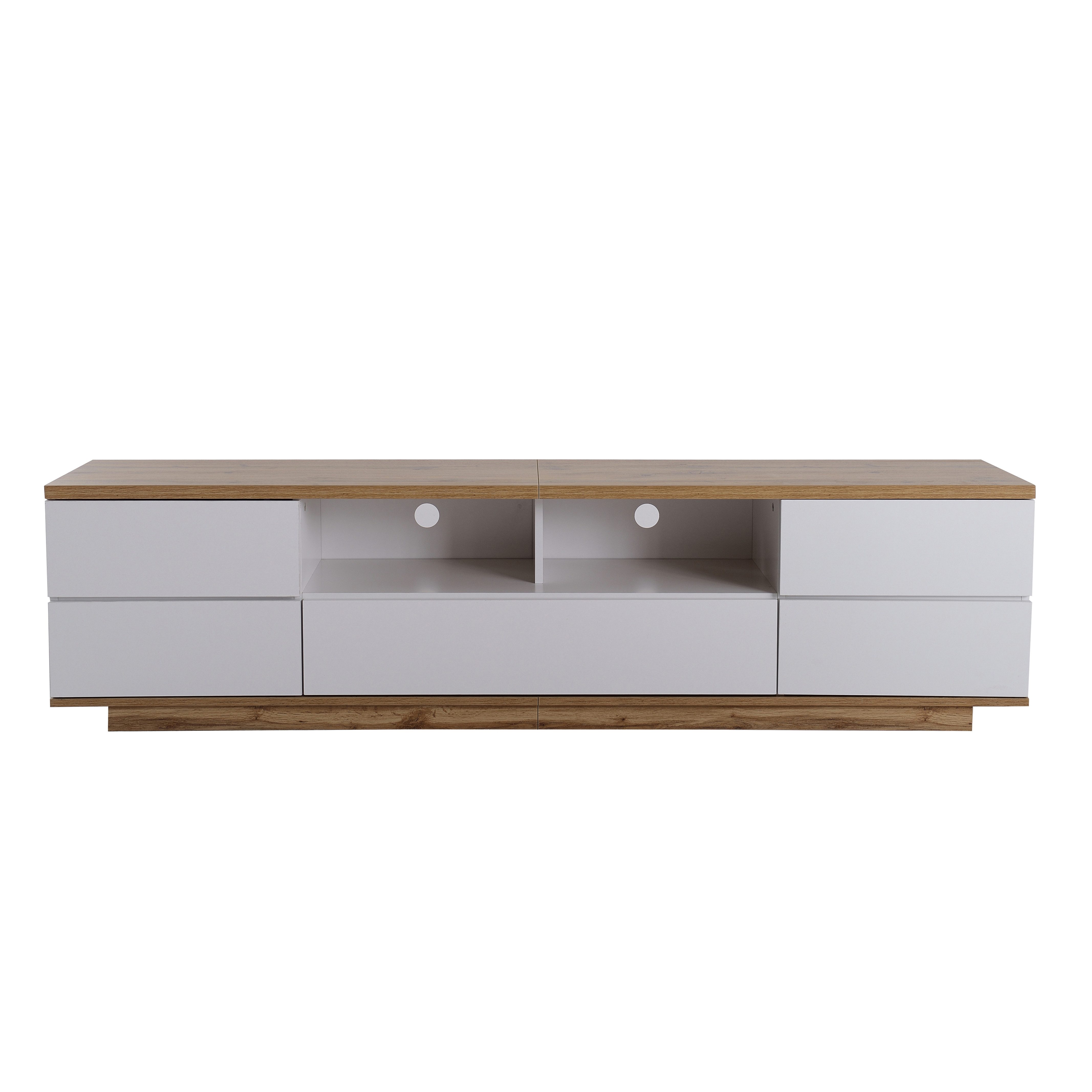 KLAM HOME Lowboard moderner TV-Schrank in weißer Ausführung (für Wohnzimmer Schlafzimmer), TV-Board Fernsehschrank Kommode für Fernseher 180 x 38 x 46