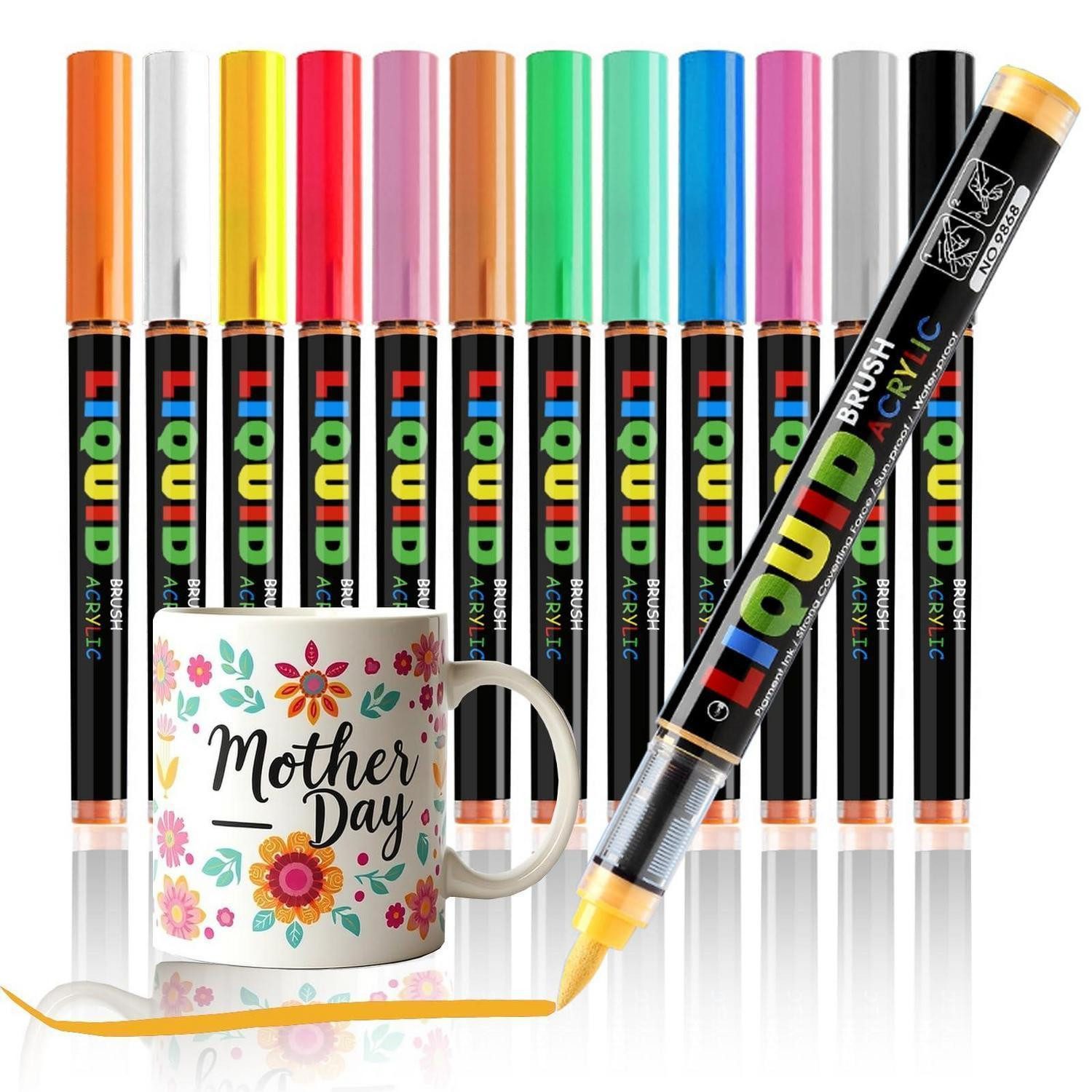 LuxusKollektion Malstift Porzellanstifte 12 Farben wasserfest spülmaschinenfest
