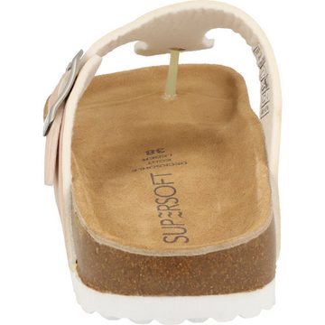 SUPERSOFT 274-613 Damen Schuhe Komfort Pantoletten Lederfußbett Rosegold Zehentrenner
