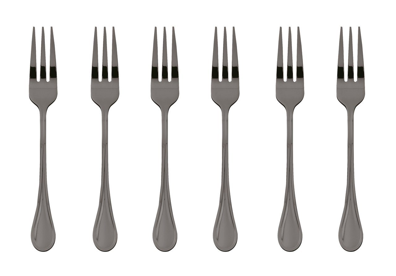 sambonet Besteck-Set Royal Edelstahl/PVD 2Black Kuchengabeln Set 6, Edelstahl