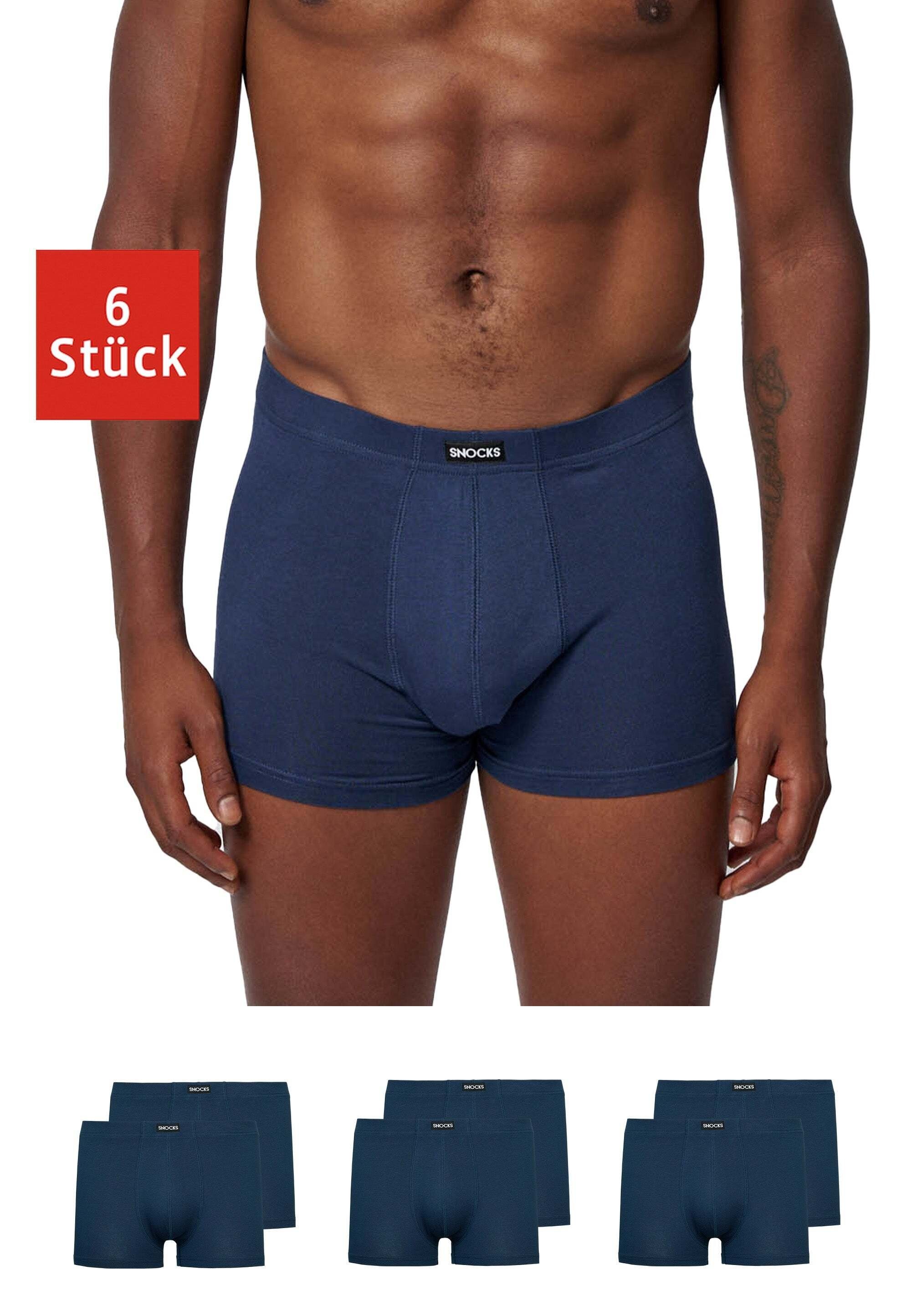 SNOCKS Boxershorts Enge Retro Unterhosen Retro Pants für Herren (6-St) aus Bio-Baumwolle, ohne kratzenden Zettel