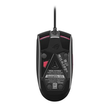 Asus ROG Strix Impact II Electro Punk Gaming-Maus (kabelgebunden 6.200 DPI Aura-Sync, mit Kabel, rosa, schwarz/pink)