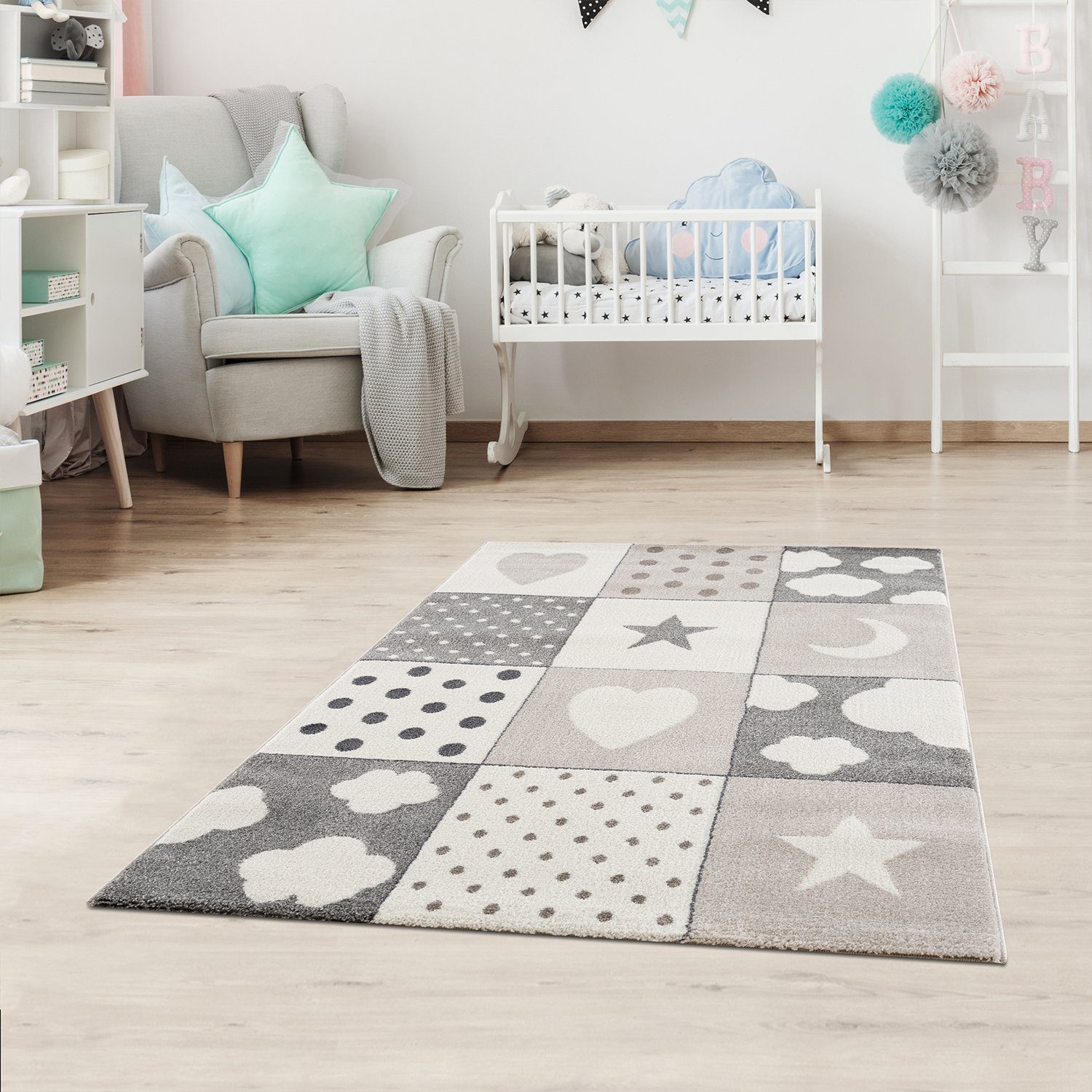 Jimri Kinderteppich Happy Friends Teppich für Kinderzimmer, Kinderteppich B günstig online kaufen