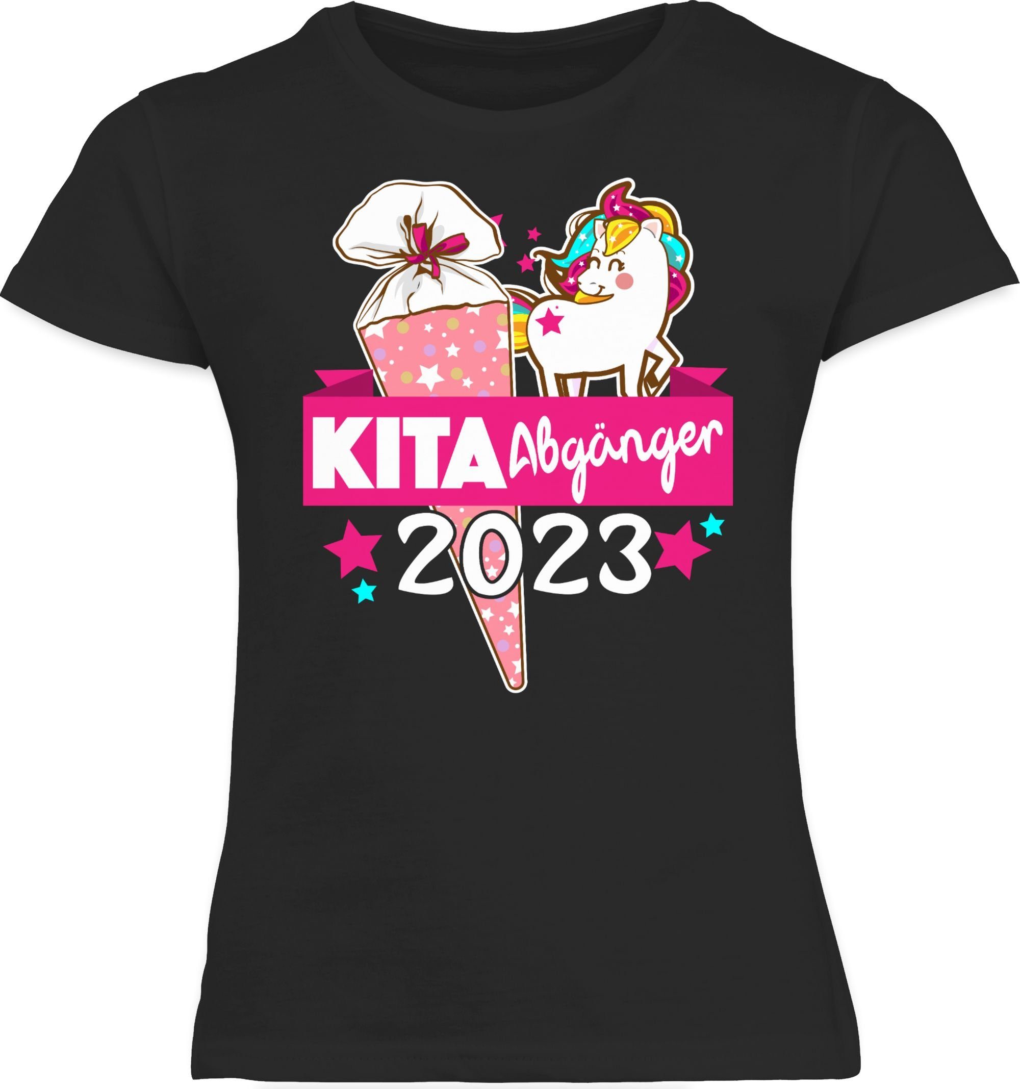3 T-Shirt Schwarz - Shirtracer 2023 Mädchen Abgänger Einschulung Kita