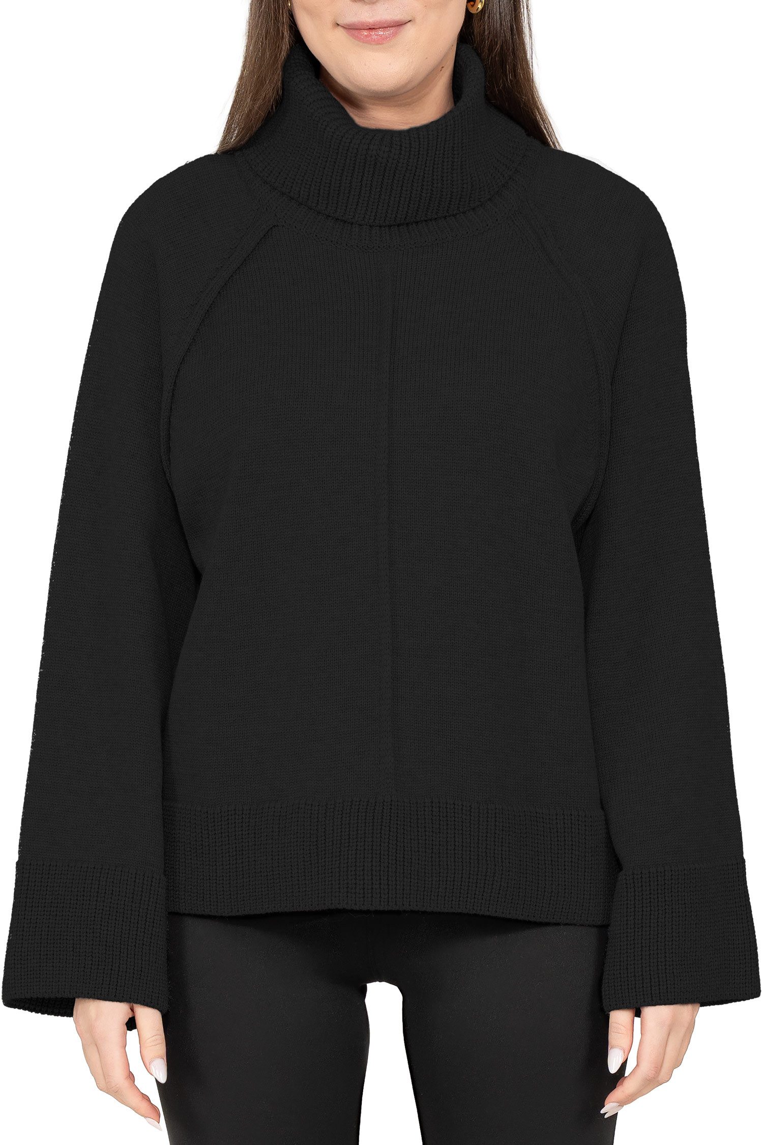 Reichstadt Rollkragenpullover Damen Relaxed Fit Pullover mit Rollkragen 25RSW097 (1-tlg) Moderner Oversize Rollkragenpullover