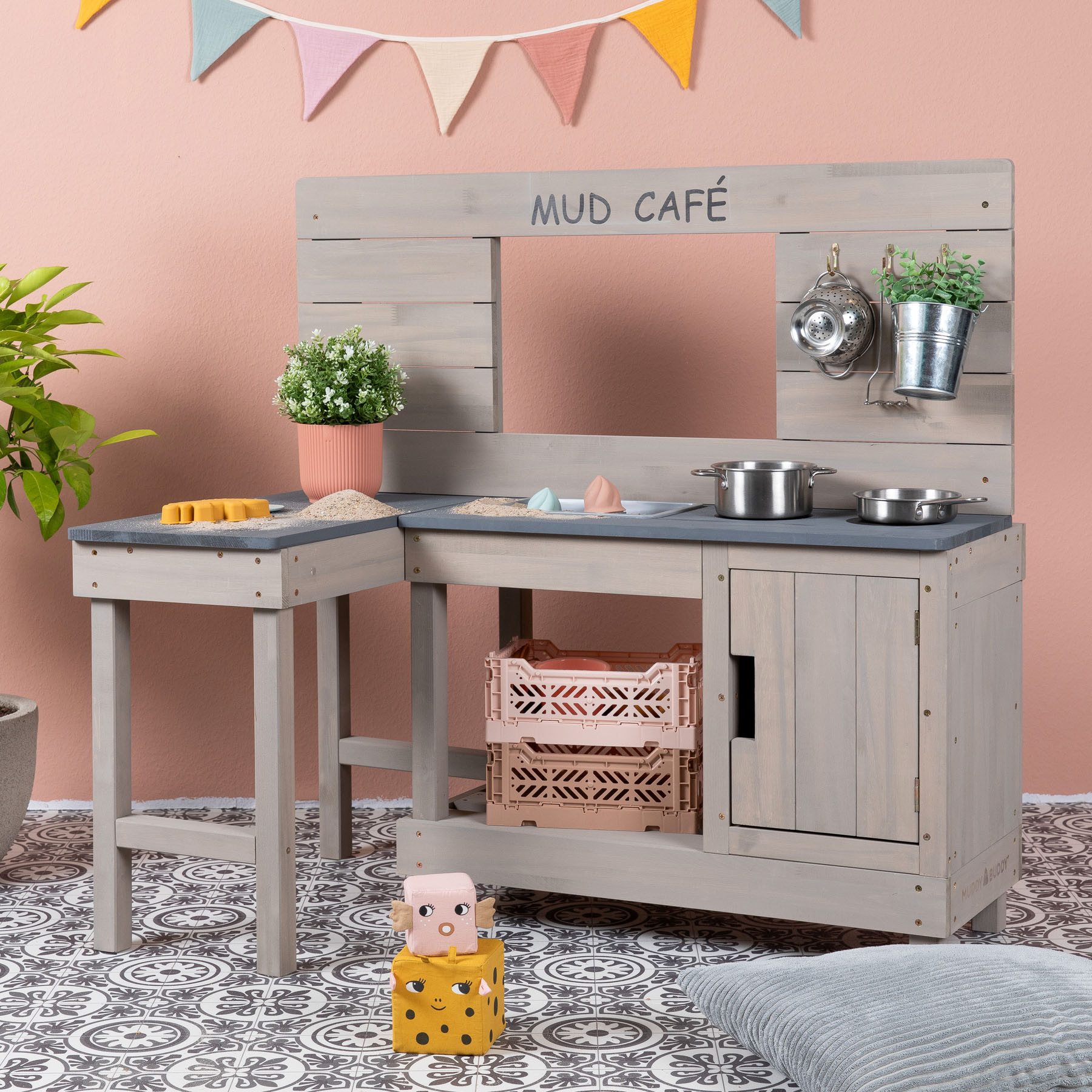 MUDDY BUDDY® Outdoor-Spielküche Matschküche Coffee Corner Holz