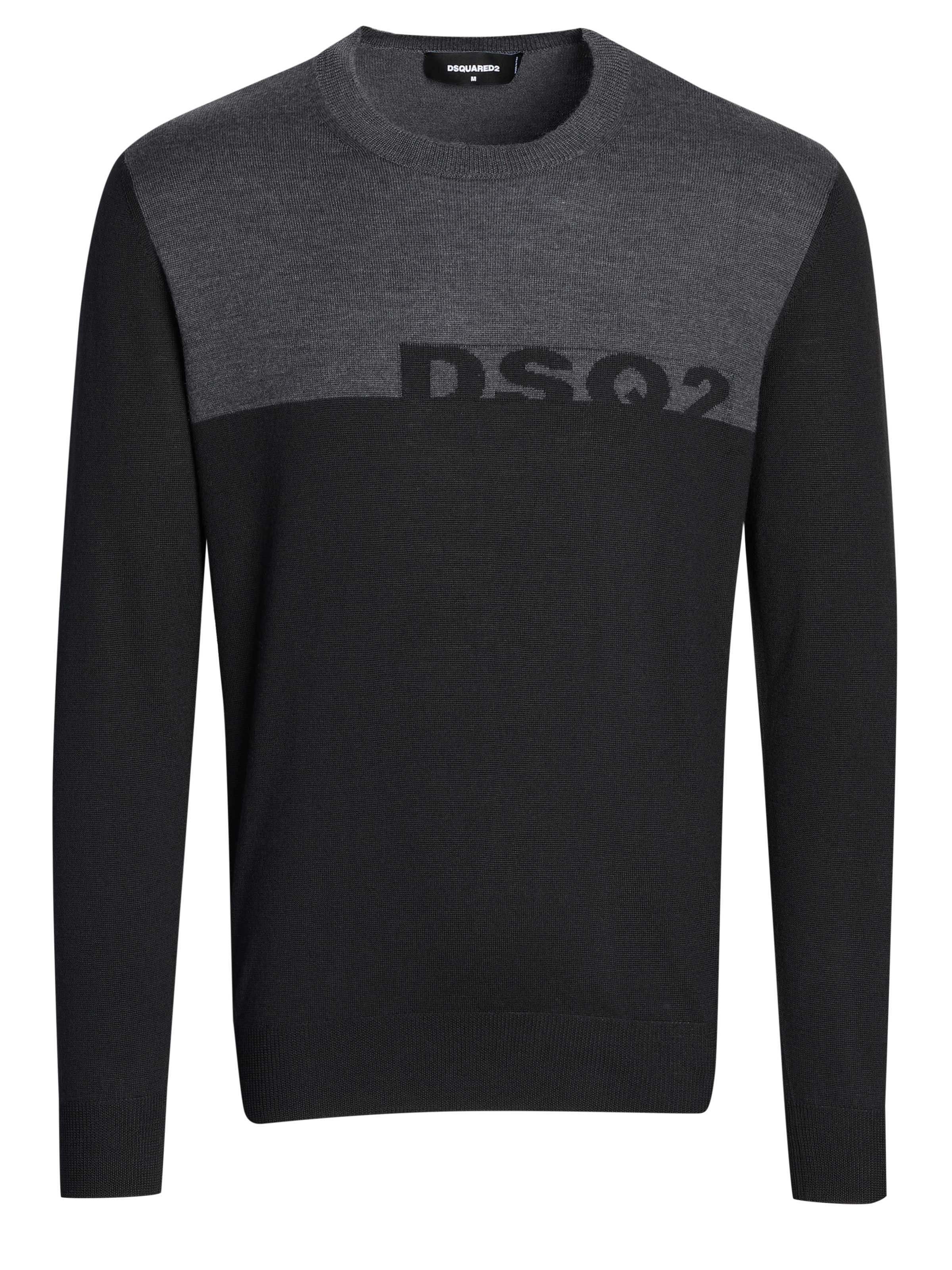 Dsquared2 Strickpullover Dsquared2 Pullover schwarz-grau