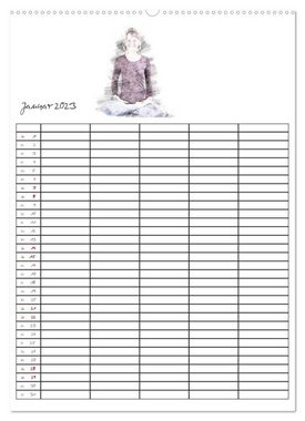 CALVENDO Wandkalender Yoga Inspirationen - Familienplaner (Premium, hochwertiger DIN A2 Wandkalender 2023, Kunstdruck in Hochglanz)