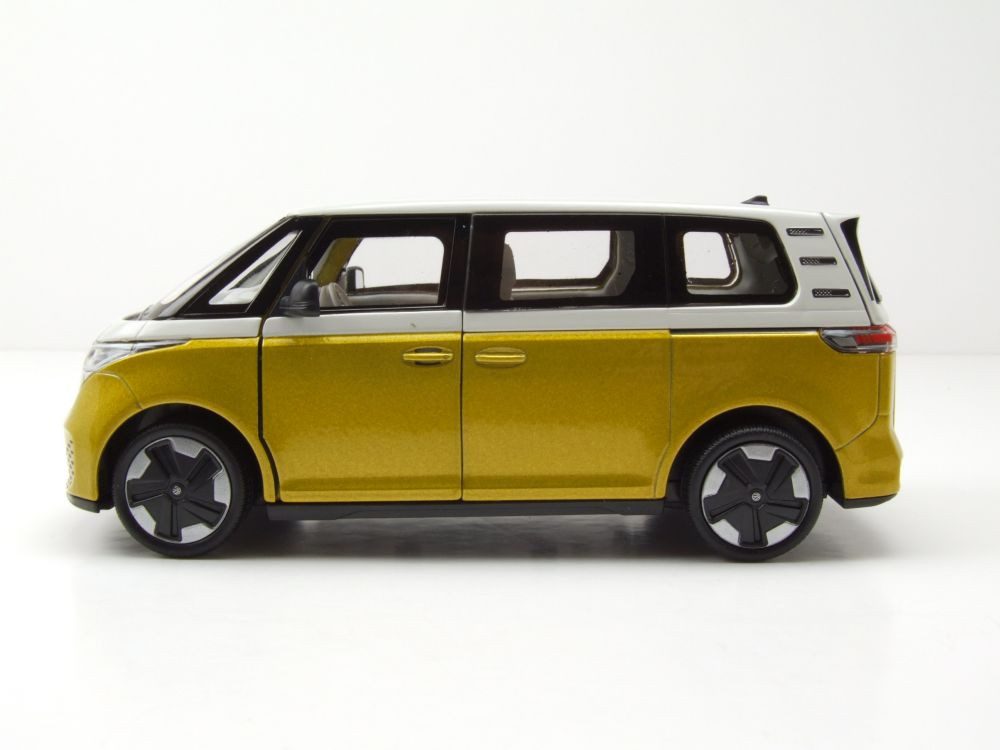 Welly Modellauto VW ID.BUZZ Bus gelb metallic weiß, Maßstab 1:24