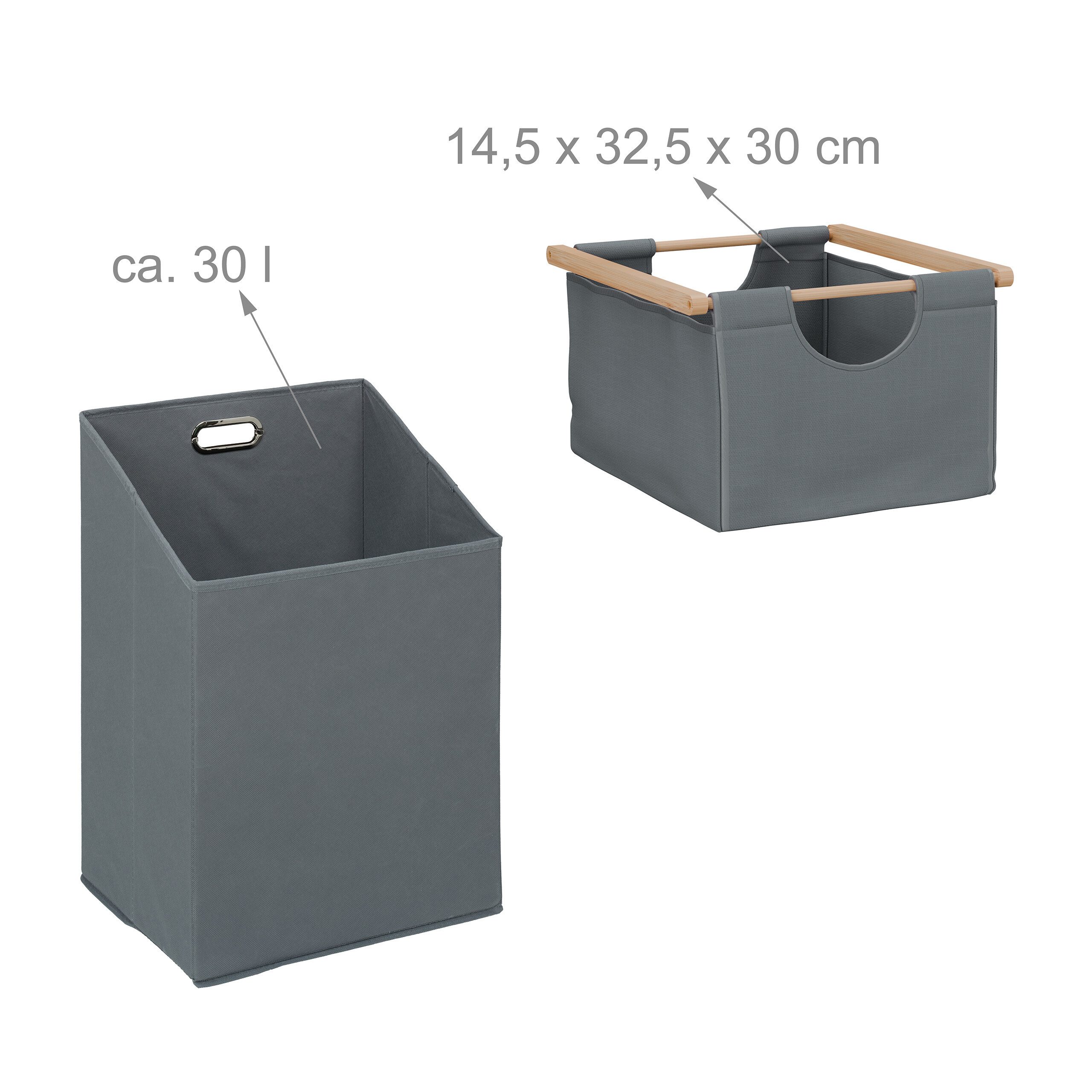 relaxdays Wäschekorb mit Stoffschublade