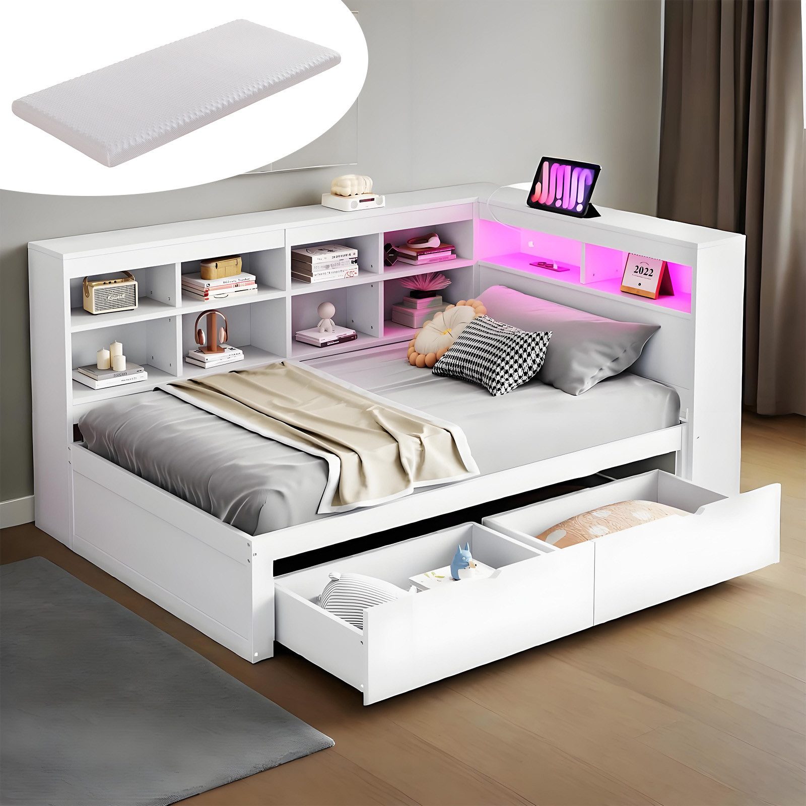 REDOM Stauraumbett Multifunktionales Schlafsofa Daybett Tagesbett günstig online kaufen