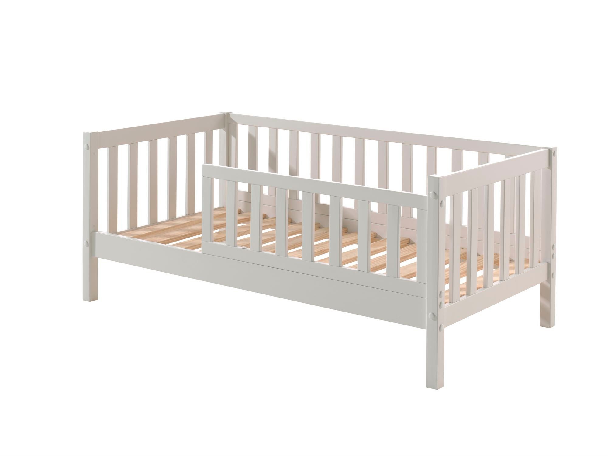 Kinderbett Juniorbett Karie 148x76x60 Kinderbett Einzelbett Massivholz Weiß