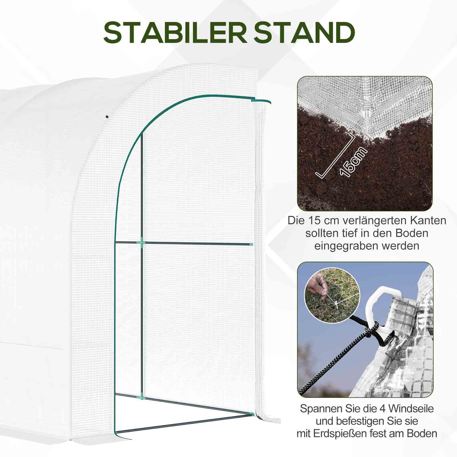 Outsunny Foliengewächshaus mit Regale, ...