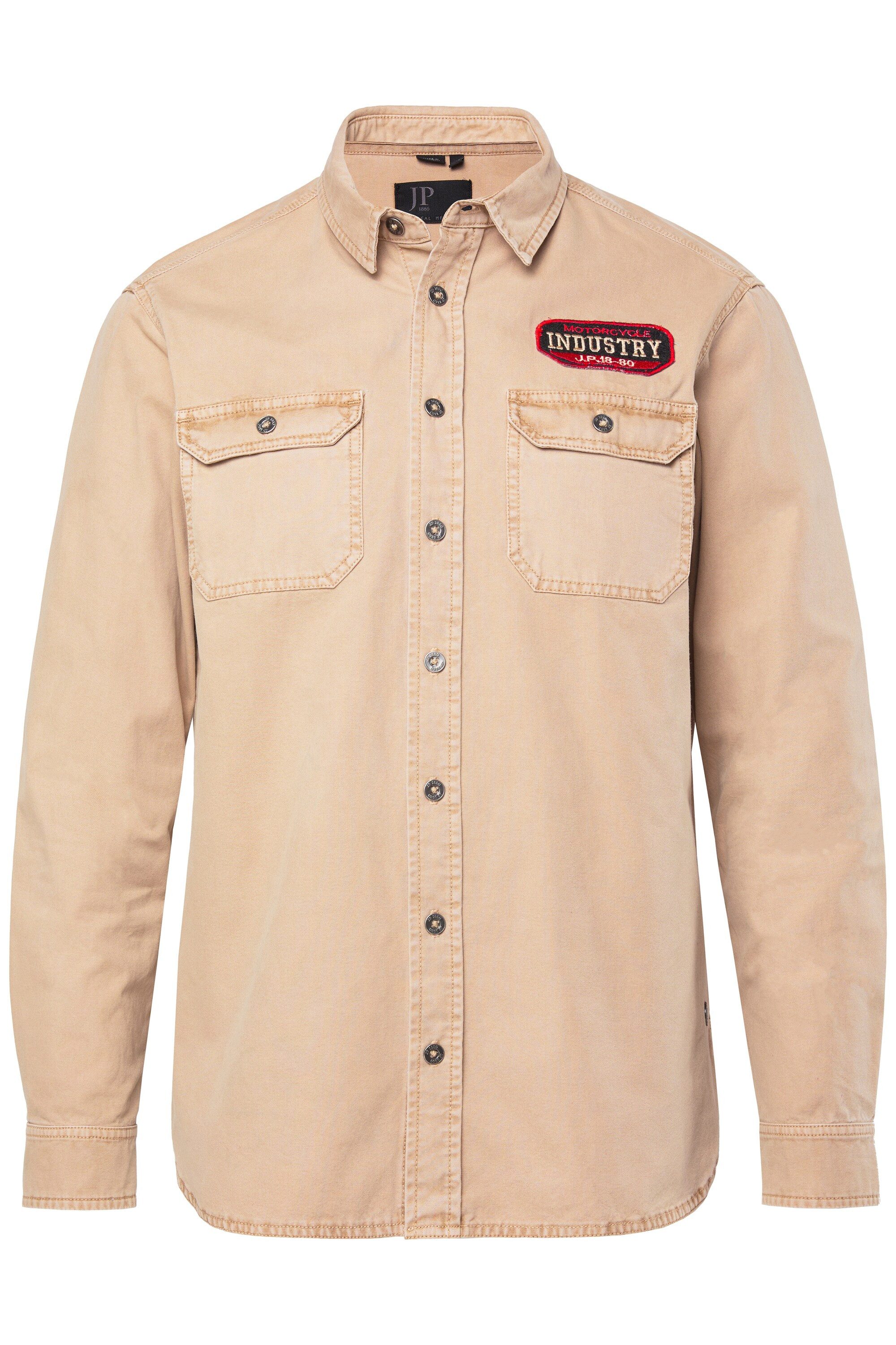 JP1880 Businesshemd Overshirt Hemd Kentkragen Vintage Look Badges