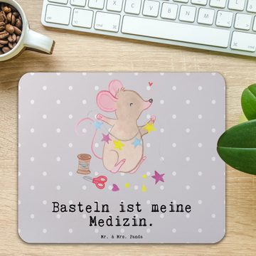 Mr. & Mrs. Panda Mauspad Maus Basteln - Grau Pastell - Geschenk, Dankeschön, Mousepad, Mauspad (1-St), Rutschfest