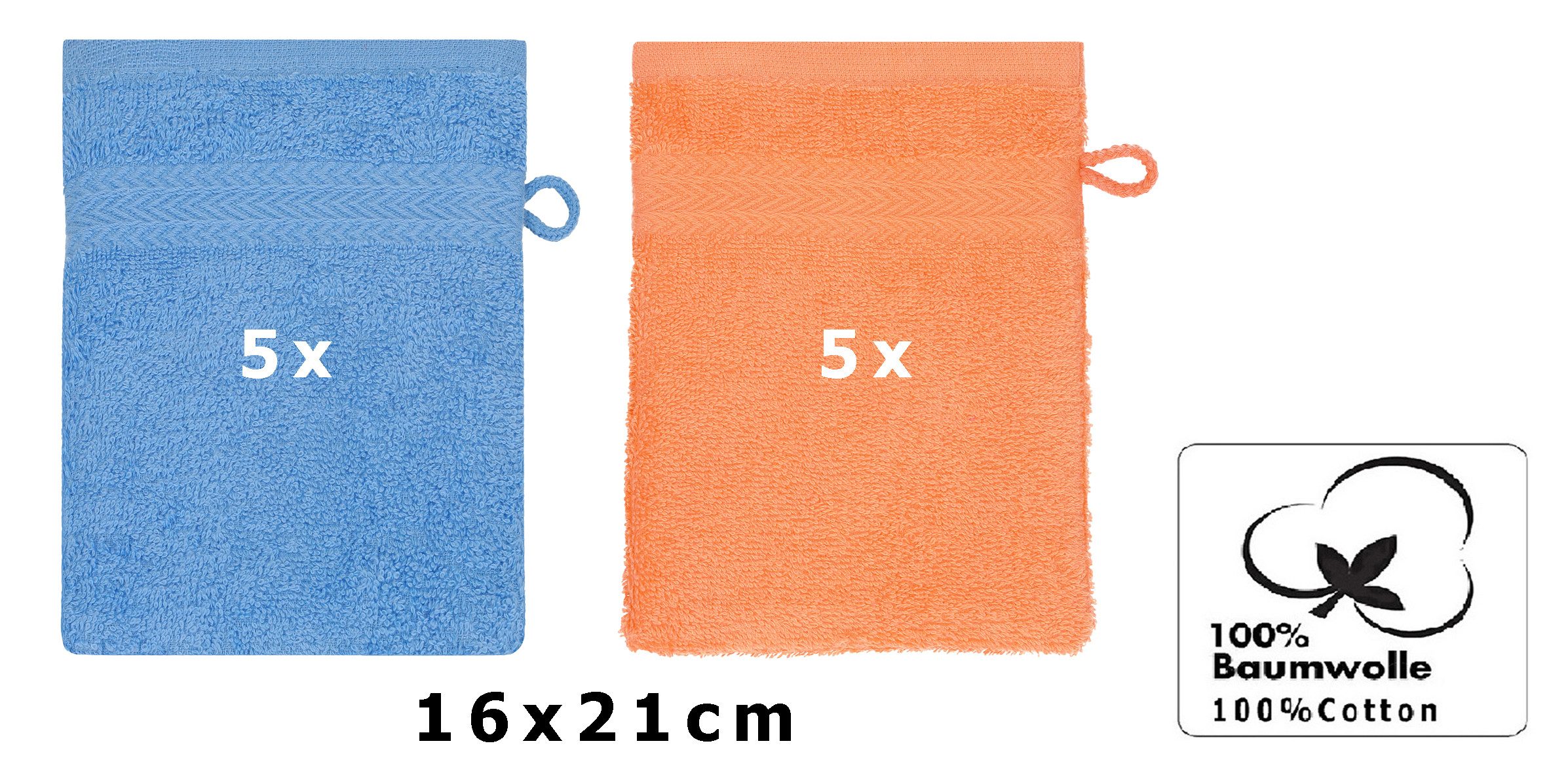 Betz Seiftuch 10 Stück Seiftücher Premium Farbe orange und hellblau, (10-St)