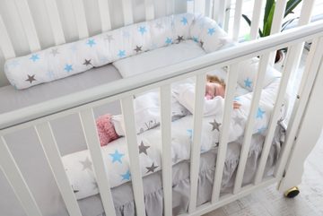 Bettrolle Babybett Nestchen Schlange, Wickeltischumrandung BiG Stars blau, Babymajawelt, Lagerungshilfe im Schlaf, Sitzen, Liegen oder Entspannen. Made in EU