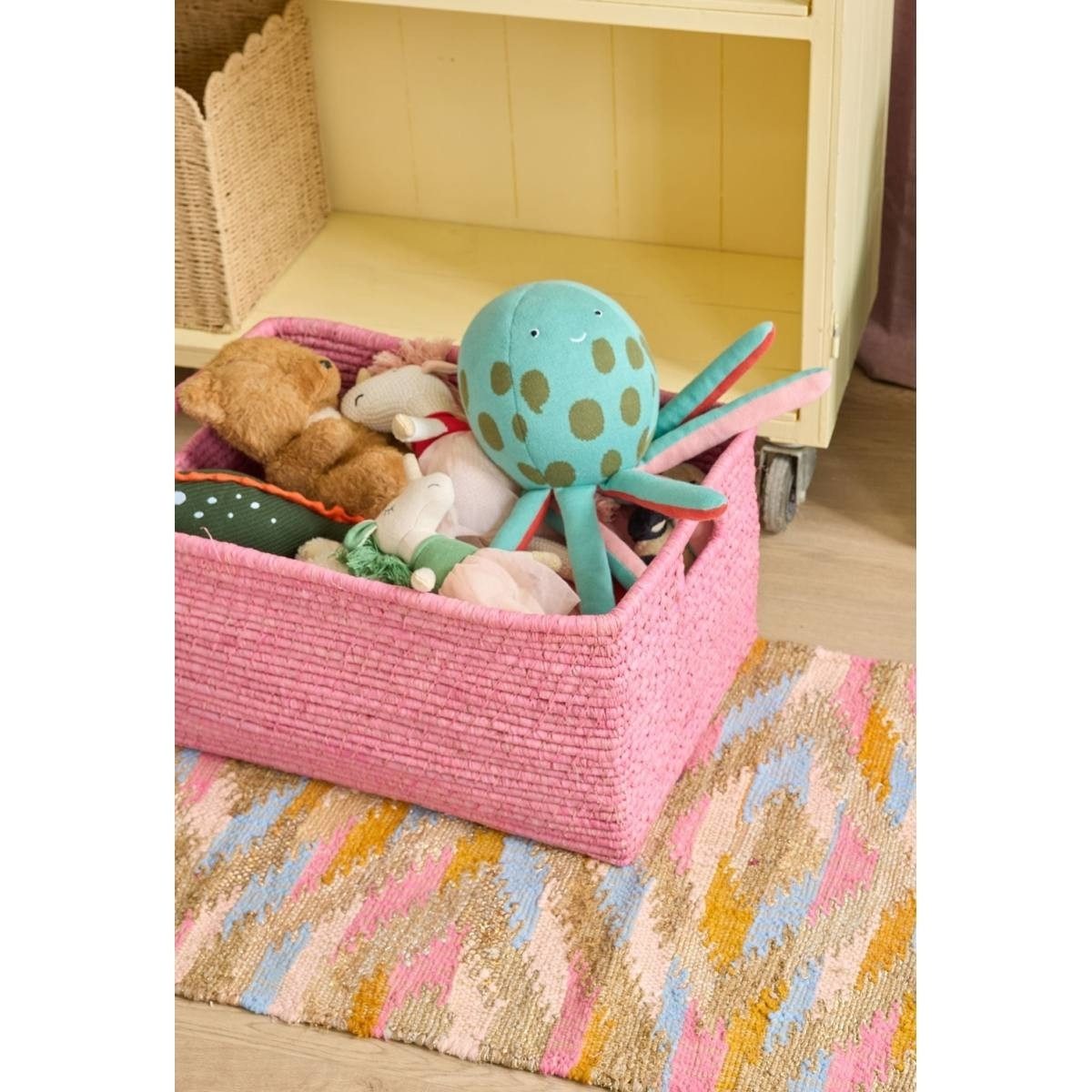 rice Aufbewahrungskorb Raffia Aufbewahrungskorb handgefertigt dekorativ 60 x 40 x 30 cm