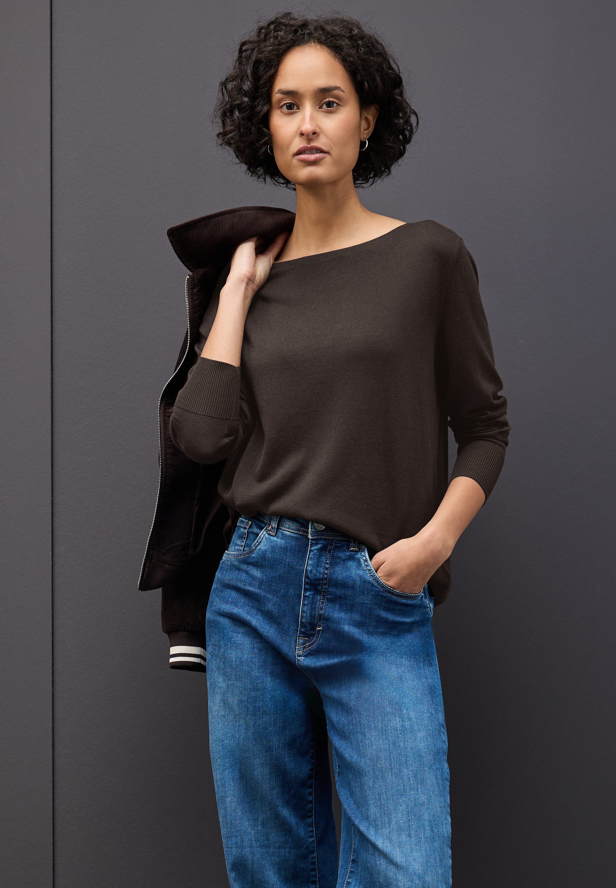 STREET ONE Strickpullover mit U-Boot-Ausschnitt günstig online kaufen