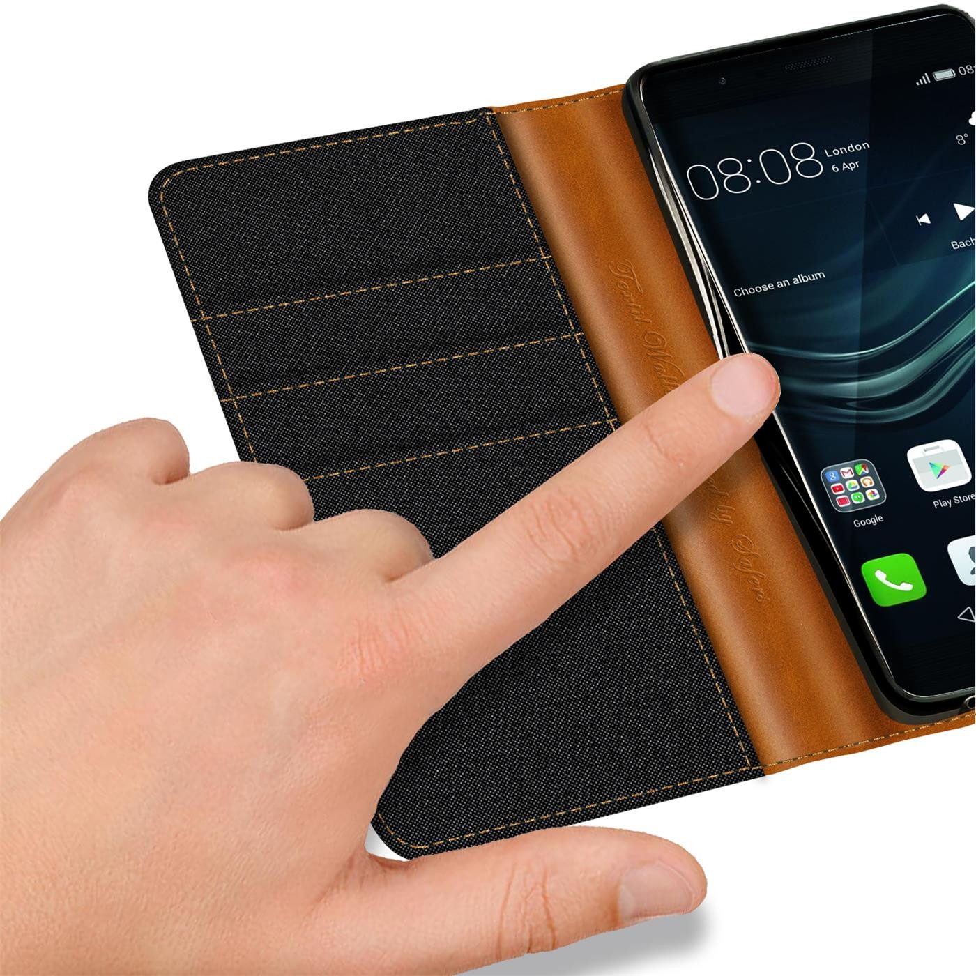 CoolGadget Handyhülle Flip Case Wallet Cover Book Tasche für Huawei P9 5,2 Zoll, Handy Tasche mit Kartenfach Book Schutzhülle
