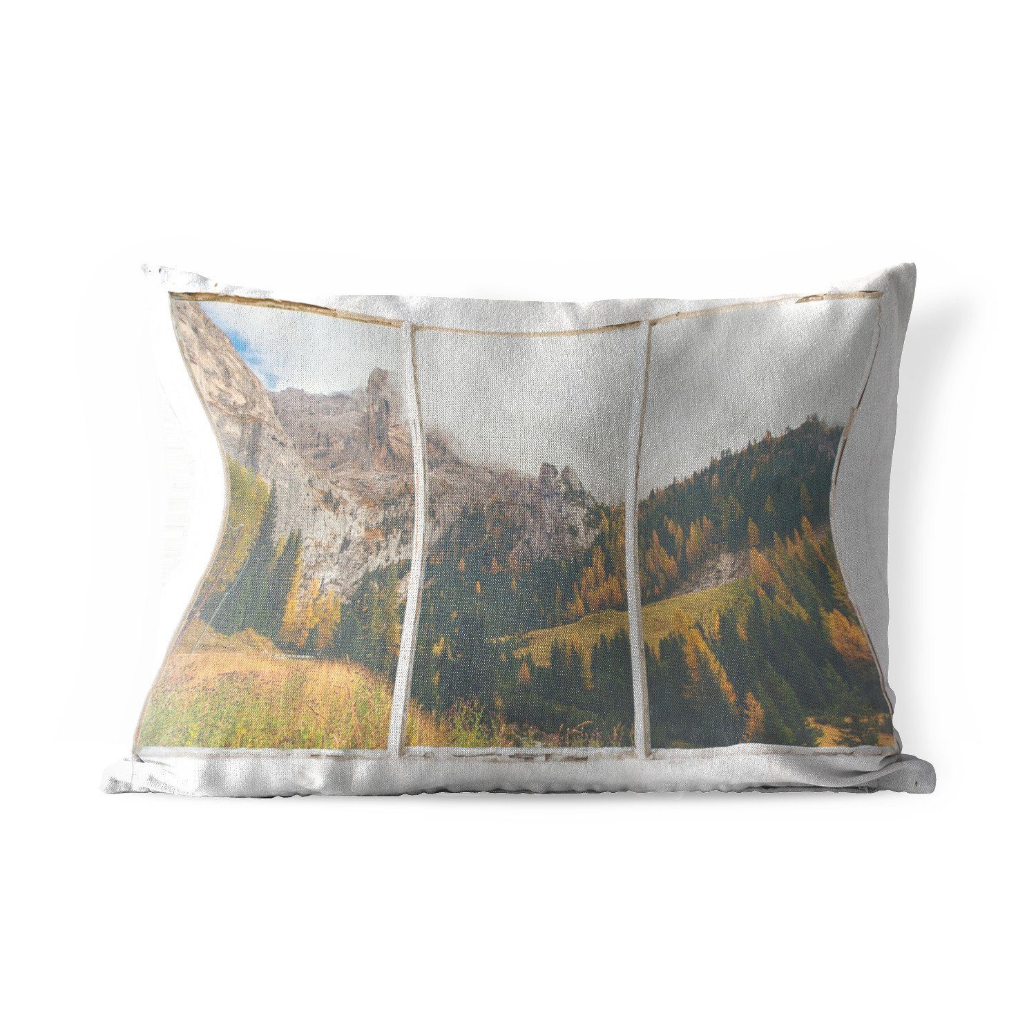 MuchoWow Dekokissen Ansicht - Landschaft - Baum, Outdoor-Dekorationskissen, Polyester, Dekokissenbezug, Kissenhülle