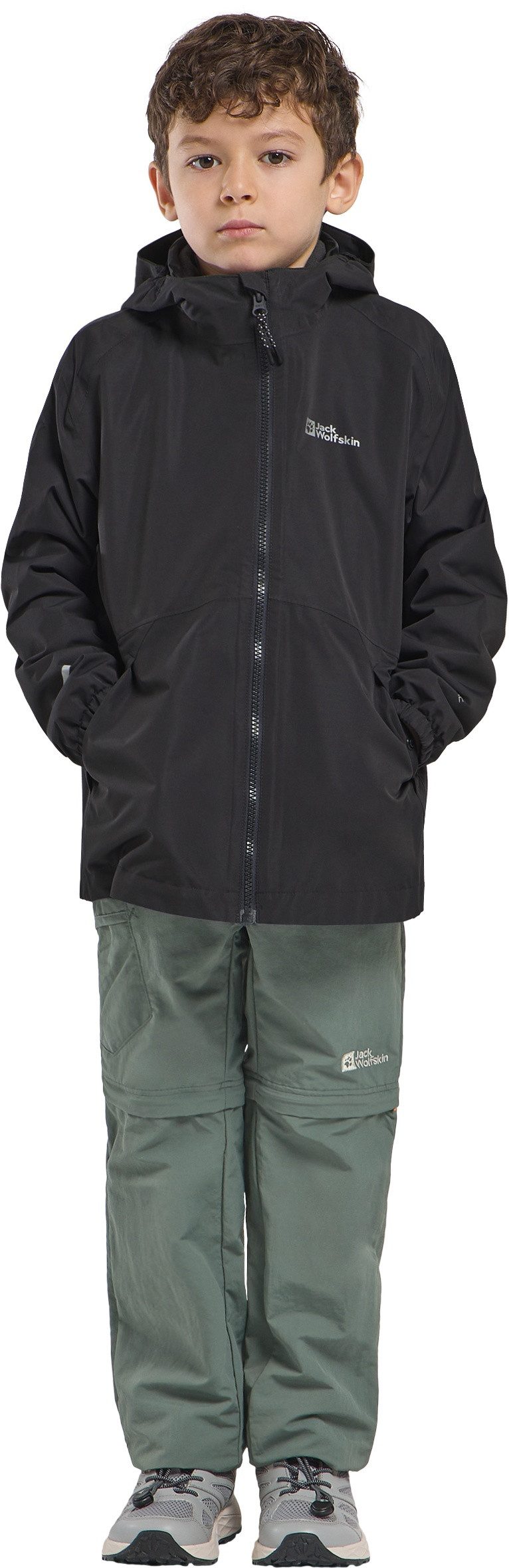 Jack Wolfskin 3-in-1-Funktionsjacke ICELAND 3IN1 JACKET K mit Kapuze, wasserdicht, winddicht, atmungsaktiv