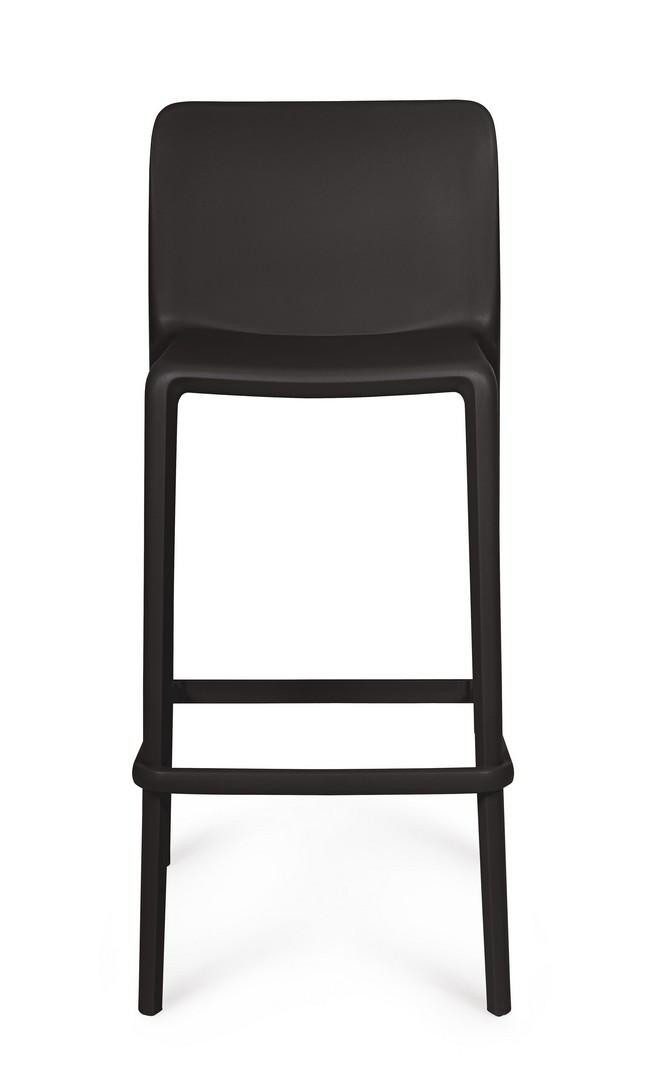 Natur24 Esszimmerstuhl Chloris 4er Set Barhocker 44 x 102 x 48 cm Polypropylen Schwarz